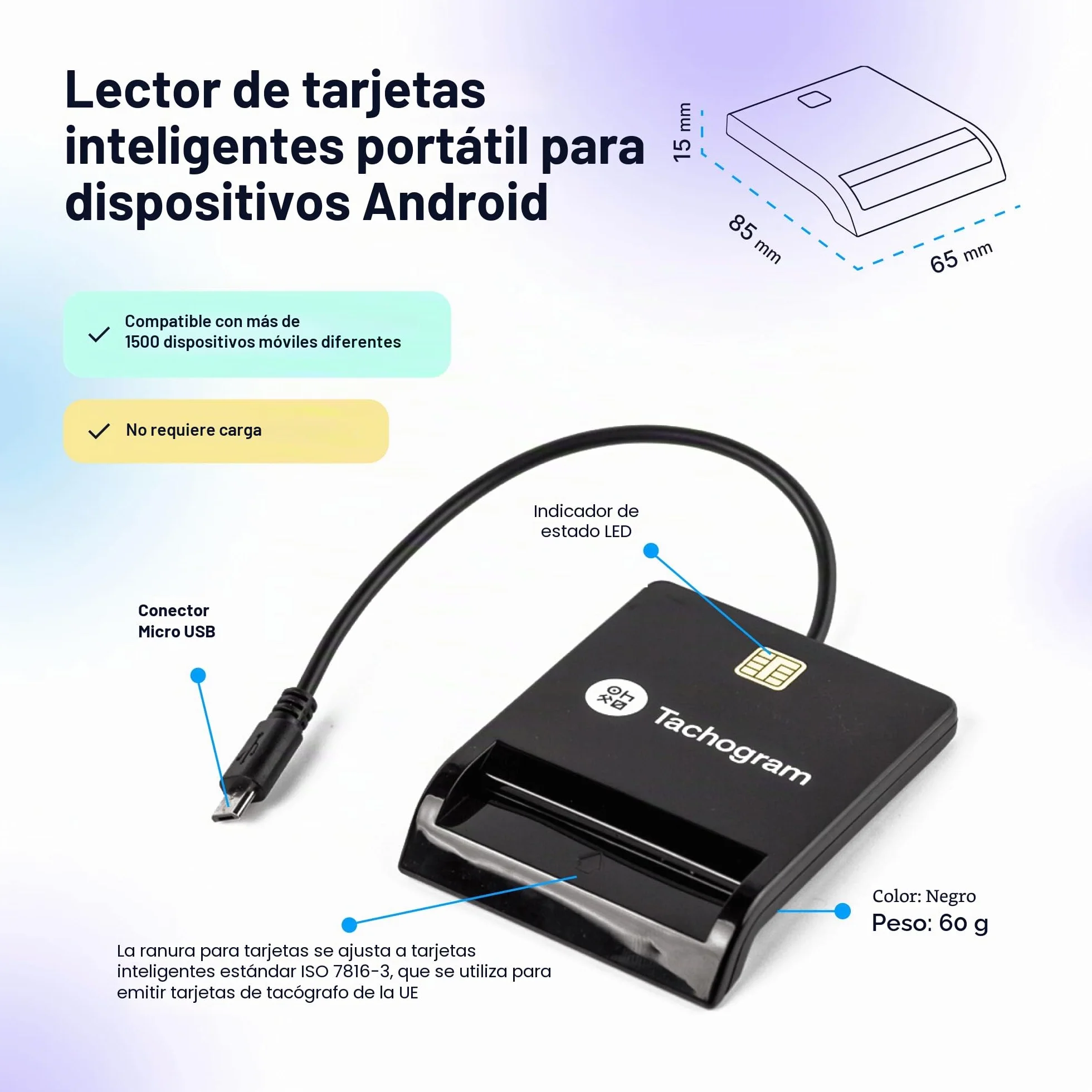 Tachograph Card Reader - Lector de Tarjeta de tacógrafo - Lea, descargue, Controle y alalice los Datos de su Tarjeta de Conductor de tacógrafo Digital Directamente con su teléfono con