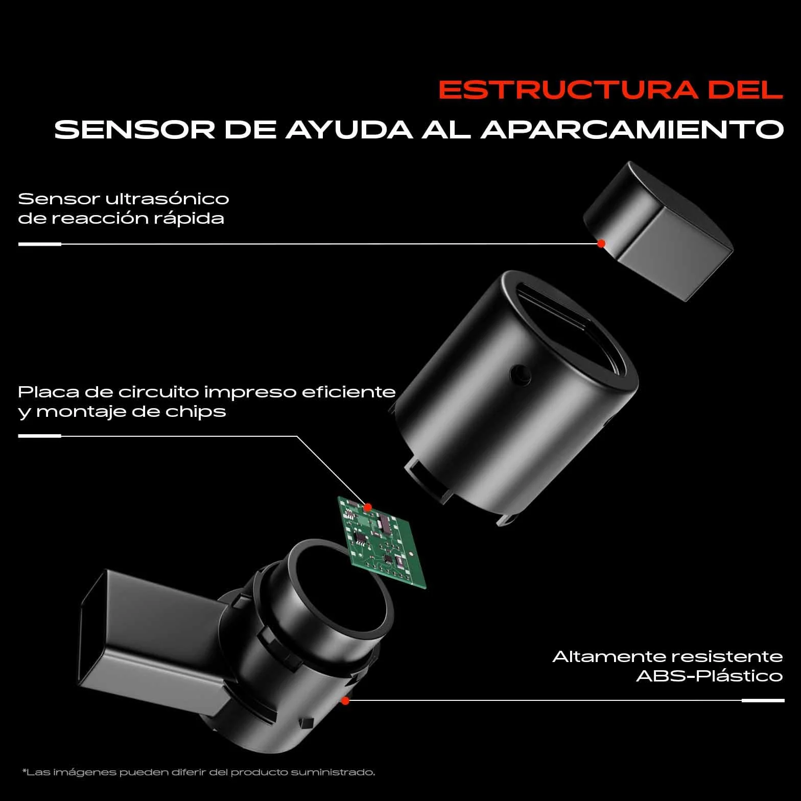 Frankberg 4x Sensor de aparcamiento PDC Compatible con Golf V 1K1 Golf V Variante 1K5 T.o.u.r.a.n 1T1 1T2 Golf Plus 521 5M1 Fabia I 6Y2 Replace# 3D0998275A