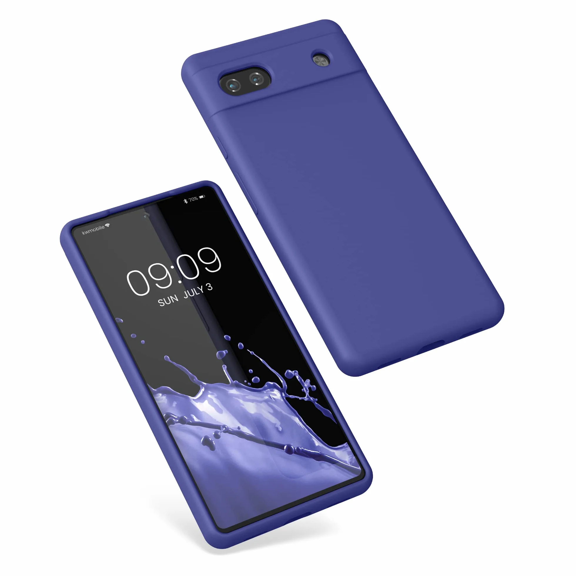 kwmobile Carcasa Compatible con Google Pixel 6a Funda - Case TPU y Silicona antigolpes - Apto Carga inalámbrica - Azul Morado