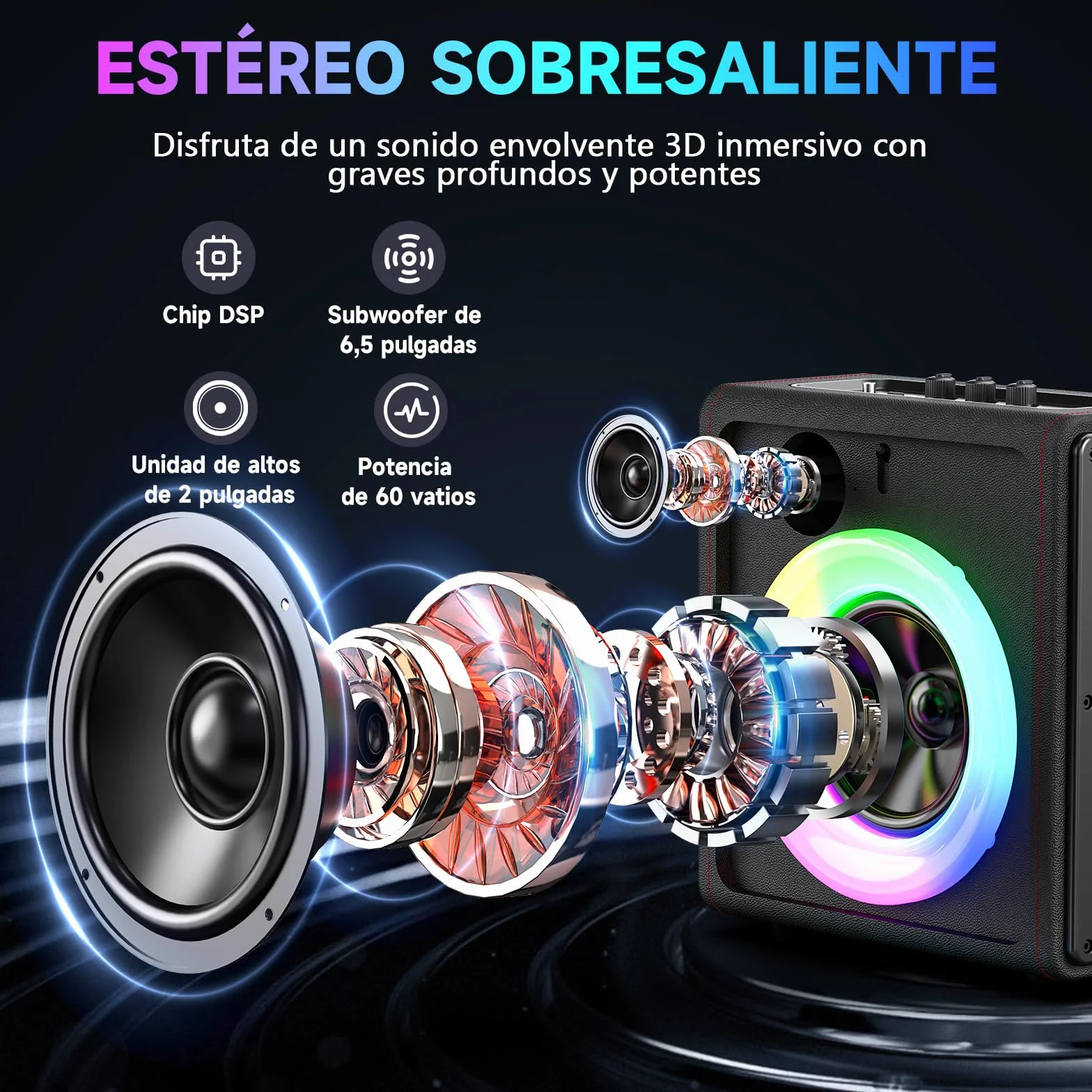 Máquina de Karaoke con micrófonos inalámbricos HWWR Karaoke con 2 Micrófonos para Adultos Niños, Karaoke Sistemas Accessoires utiles pour Micro (MS75-2Mics)