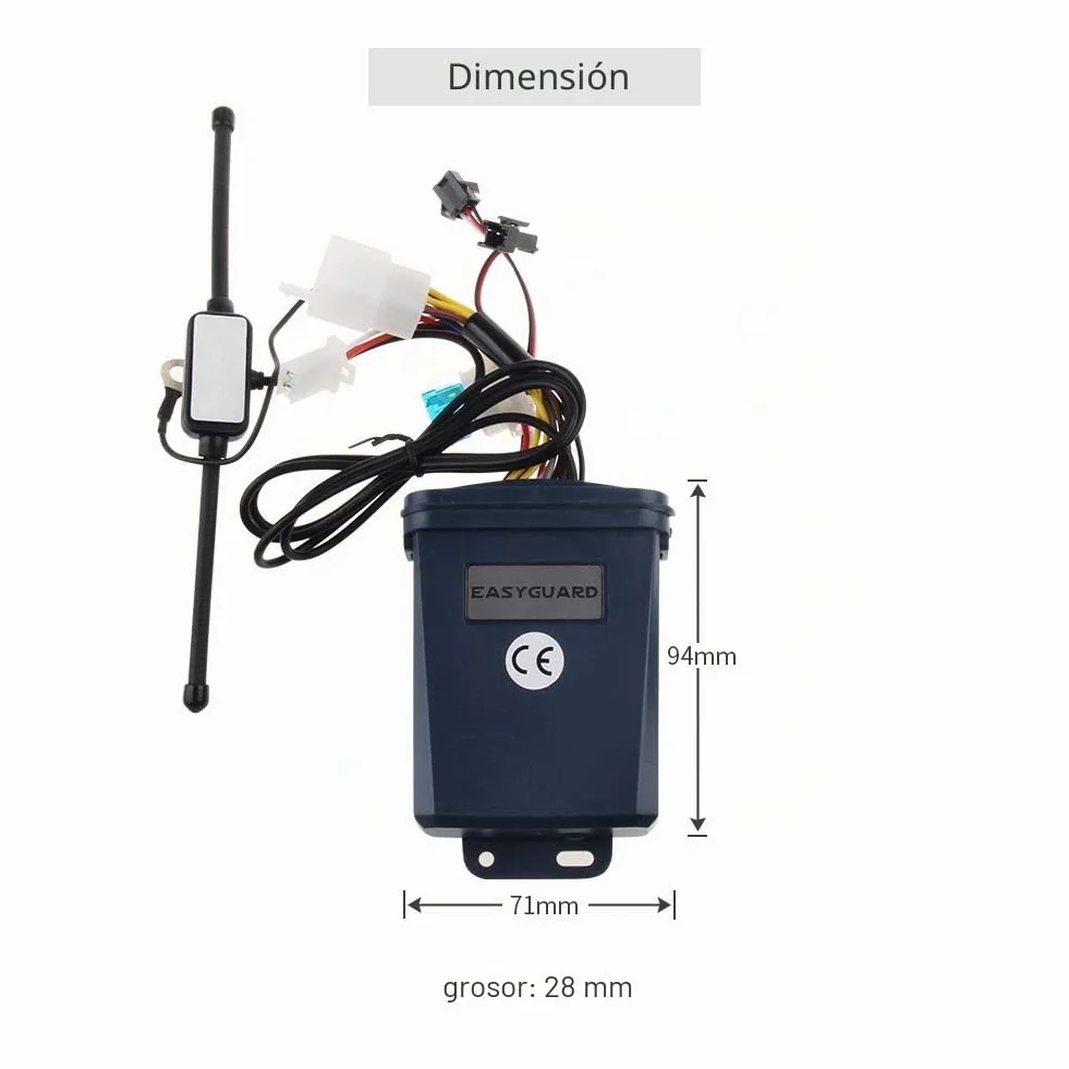 EASYGUARD EM212 - Sistema de alarma de motocicleta de 2 vías con pantalla LCD, transmisor recargable, sensor de choque integrado y sensor de microondas que detecta CC 12 V