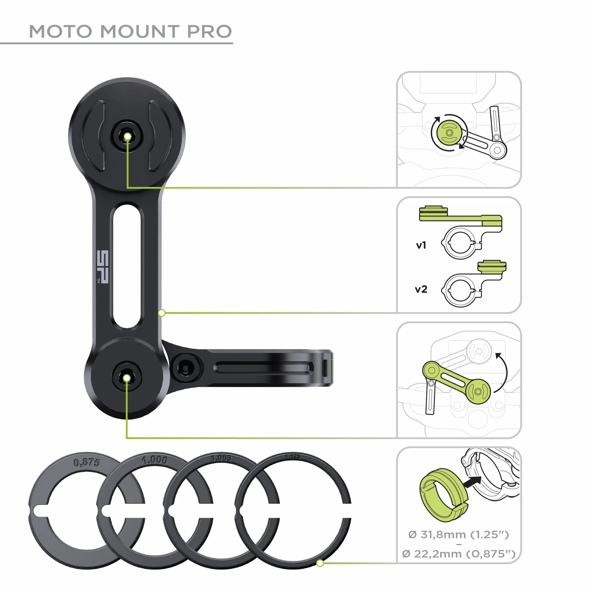 SP CONNECT Soporte para móvil de Moto con módulo antivibración | SPC+ | para iPhone 14/13 para Moto | ciclomotor | Accesorio para Todos los teléfonos Inteligentes como iPhone Samsung