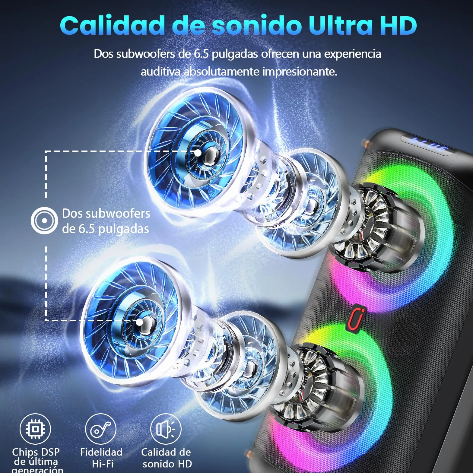 HWWR Máquina Karaoke, Altavoces Bluetooth portátiles con 2 micrófonos inalámbricos para Adultos, Sistema Caja Karaoke PA con Luces de Discoteca para Grandes Fiestas, Soporte TF/USB/FM/Rec/AUX