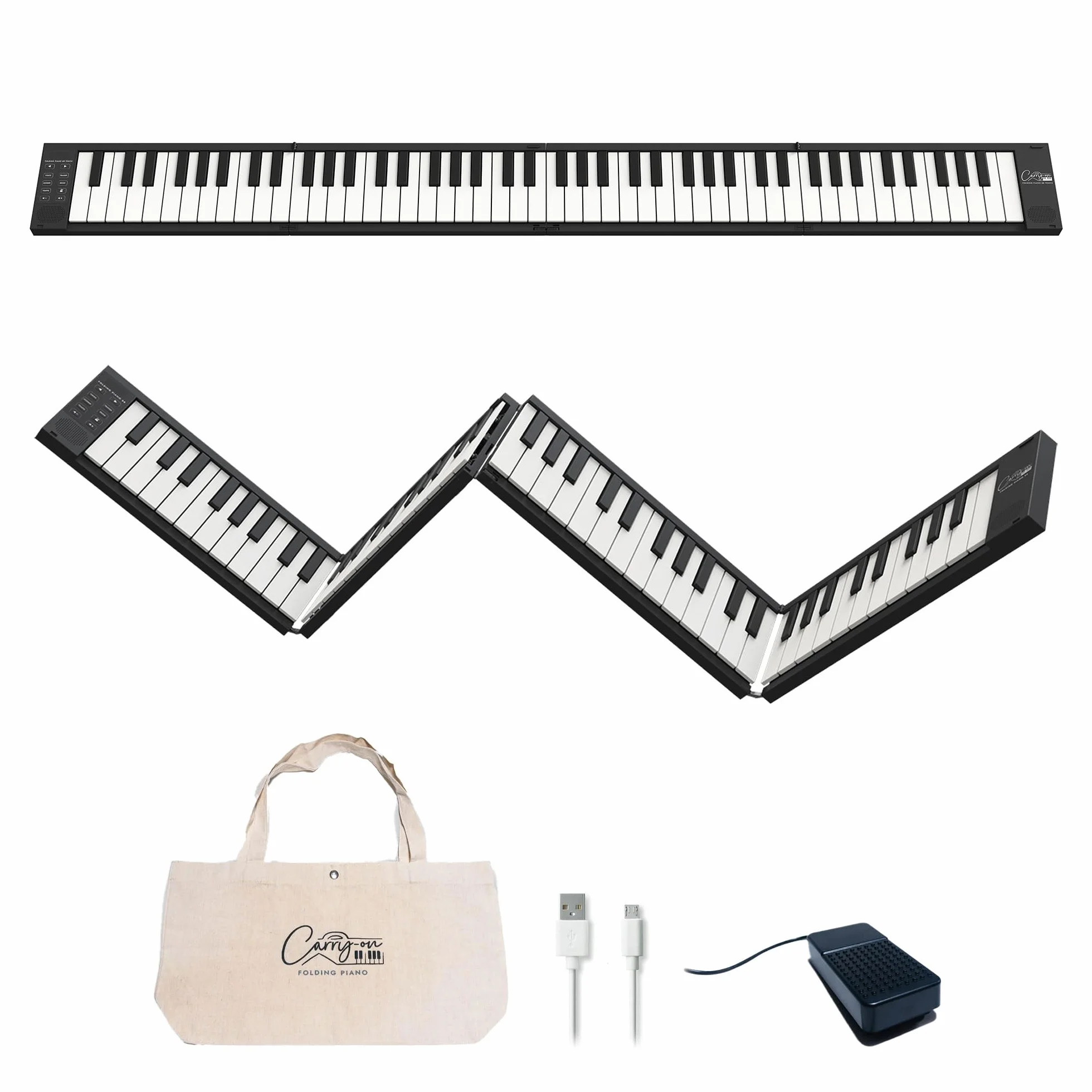 BLACKSTAR Carry-on 88 - negro Piano plegable de 89 Teclas Negro de Blackstar. Controlador MIDI USB con batería recargable