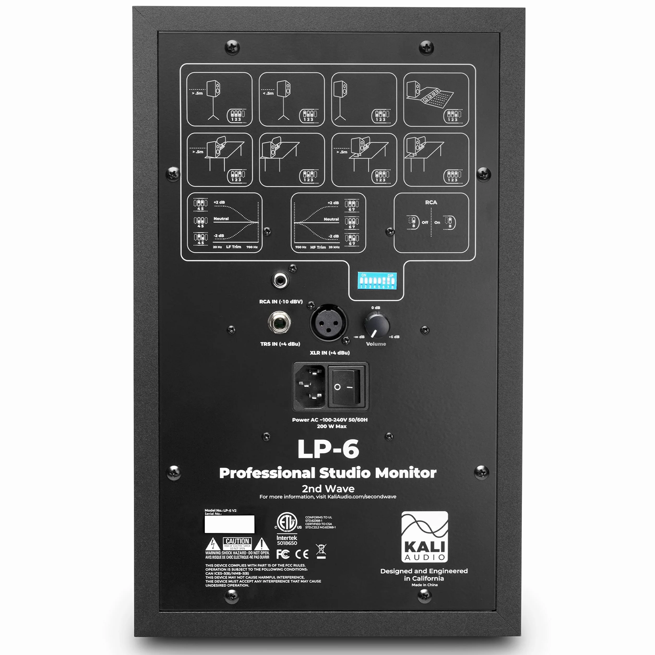 Kali Audio Altavoz LP-6 2nd Wave, Monitor de Estudio (Monitor Activo de Campo cercano, Altavoz con tecnología de guía de Ondas, Sistema de Reflejo de Bajos, sin Apenas Ruido inherente), Negro