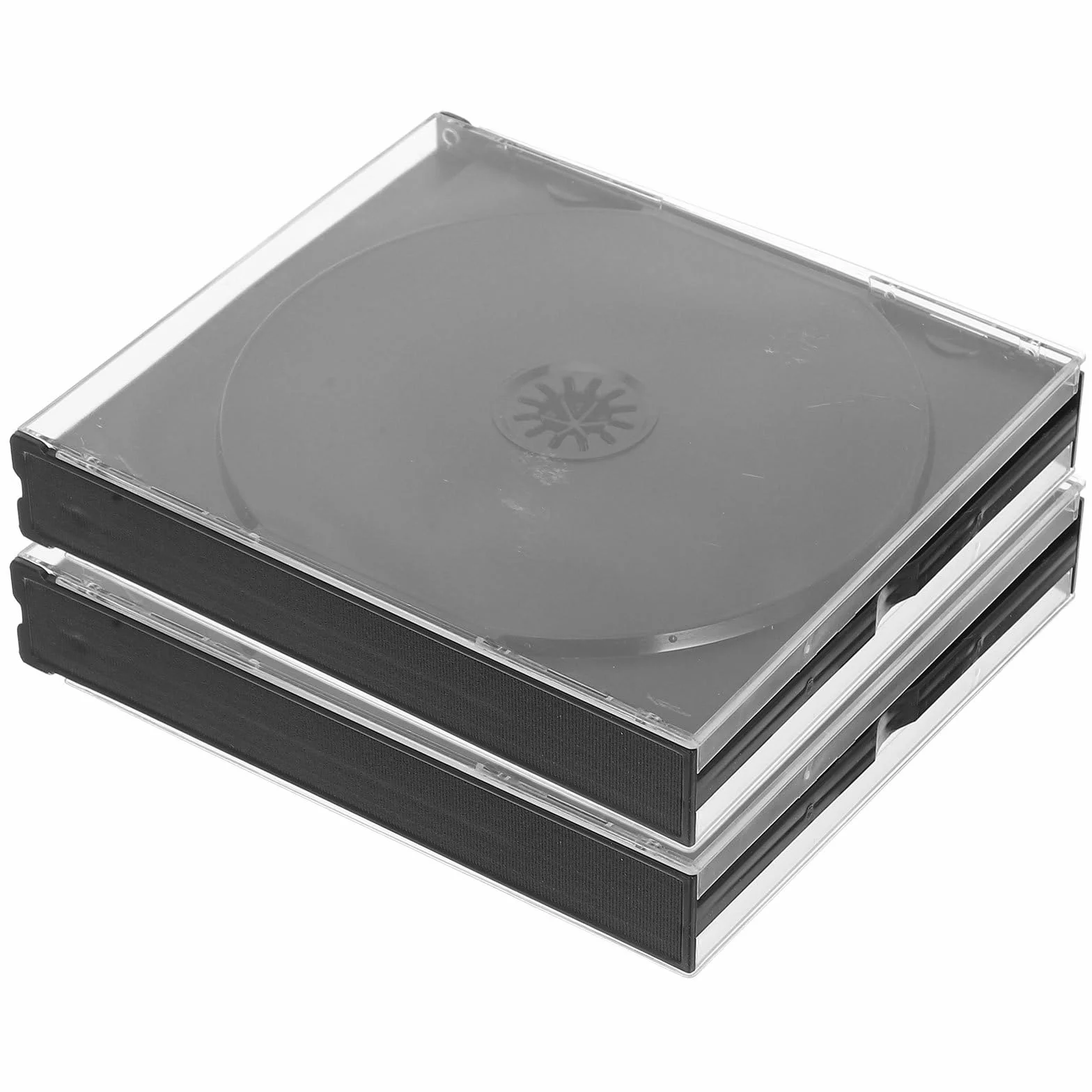Cajas de Almacenamiento para CD Transparentes de Plástico, Compactas y Reutilizables, Pack de 2 Unidades para Oficina y Hogar