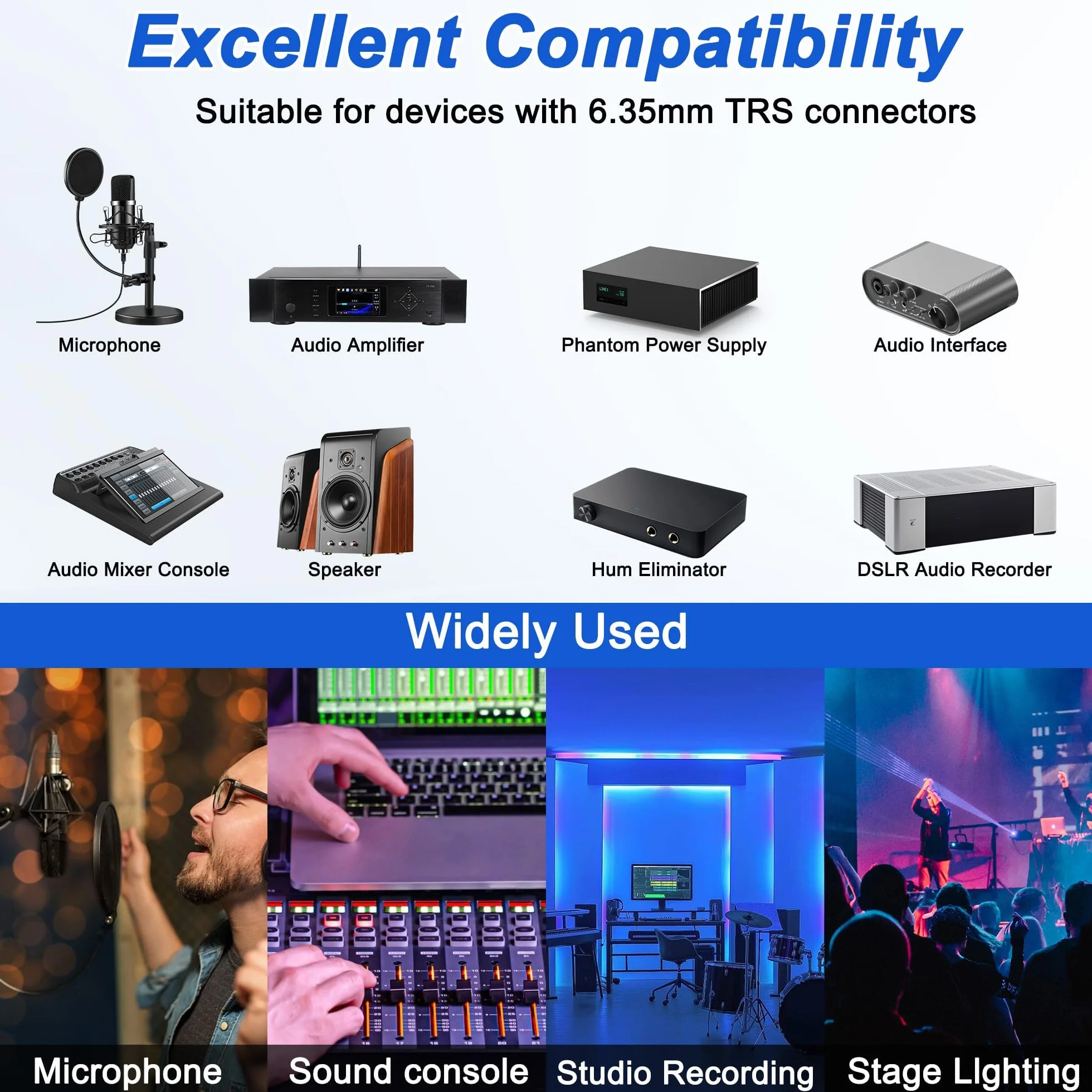 XMSJSIY Caja de serpiente de 4 canales, 4,6,35 mm, 1/4 pulgadas, TRS estéreo hembra a RJ45 Ethercon, extensor hembra a través de Ethernet Cat5/6 para Stage Sound y Grabación Studio (B)