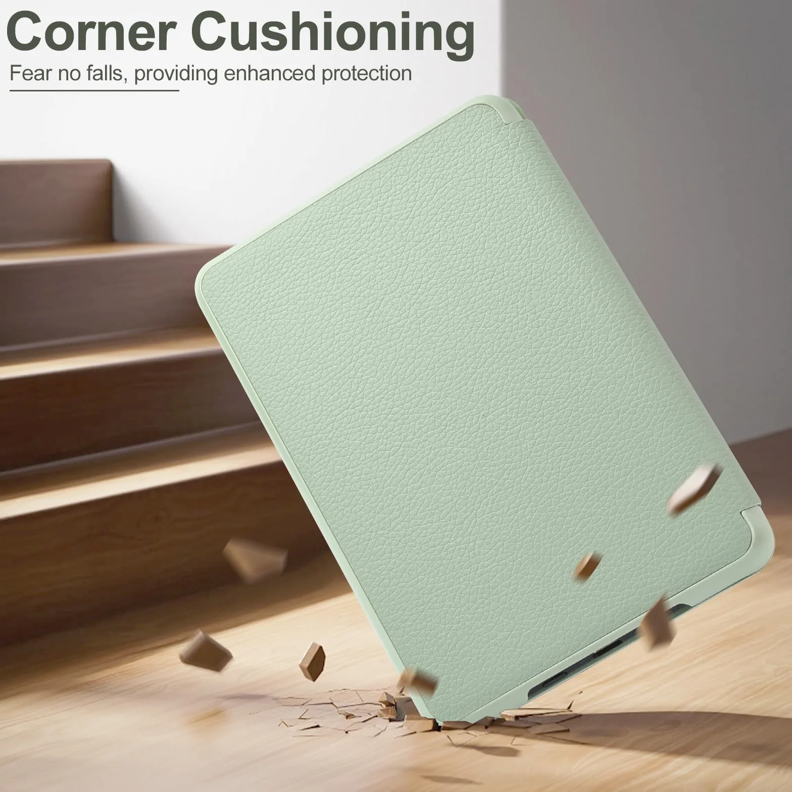 Funda para Kobo Clara Colour 6'' con Correa y Activación Automática, Verde Esmeralda