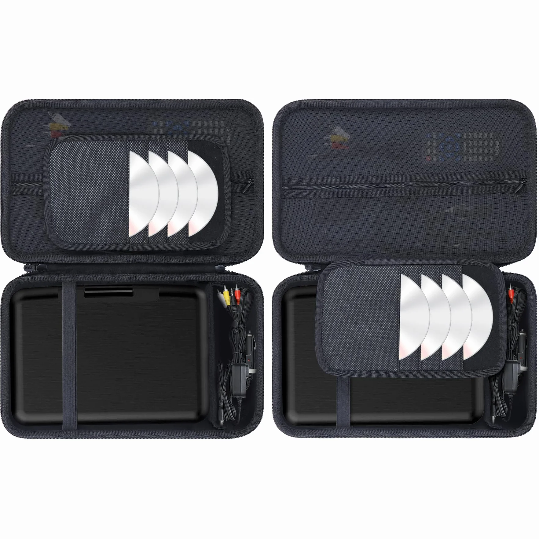 Lebakort Duro Viajar Caja Estuche Funda para Yoton 12,5"/YOOHOO 12,5"/GOnavidio 12"/Arafuna 12-12,5" /DBPOWER 12-12,5 "/WONNIE 12,5"/ieGeek 12,5" Reproductor de DVD portátil (Negro)
