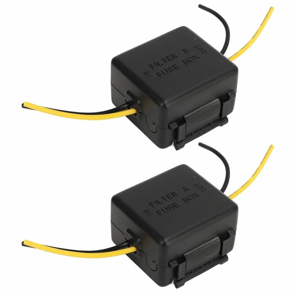Juego de 2 filtros de alimentación para coche de 12 V para supresión de ruido y filtrado de interferencias, compatibles con la mayoría de dispositivos de 12 V CC