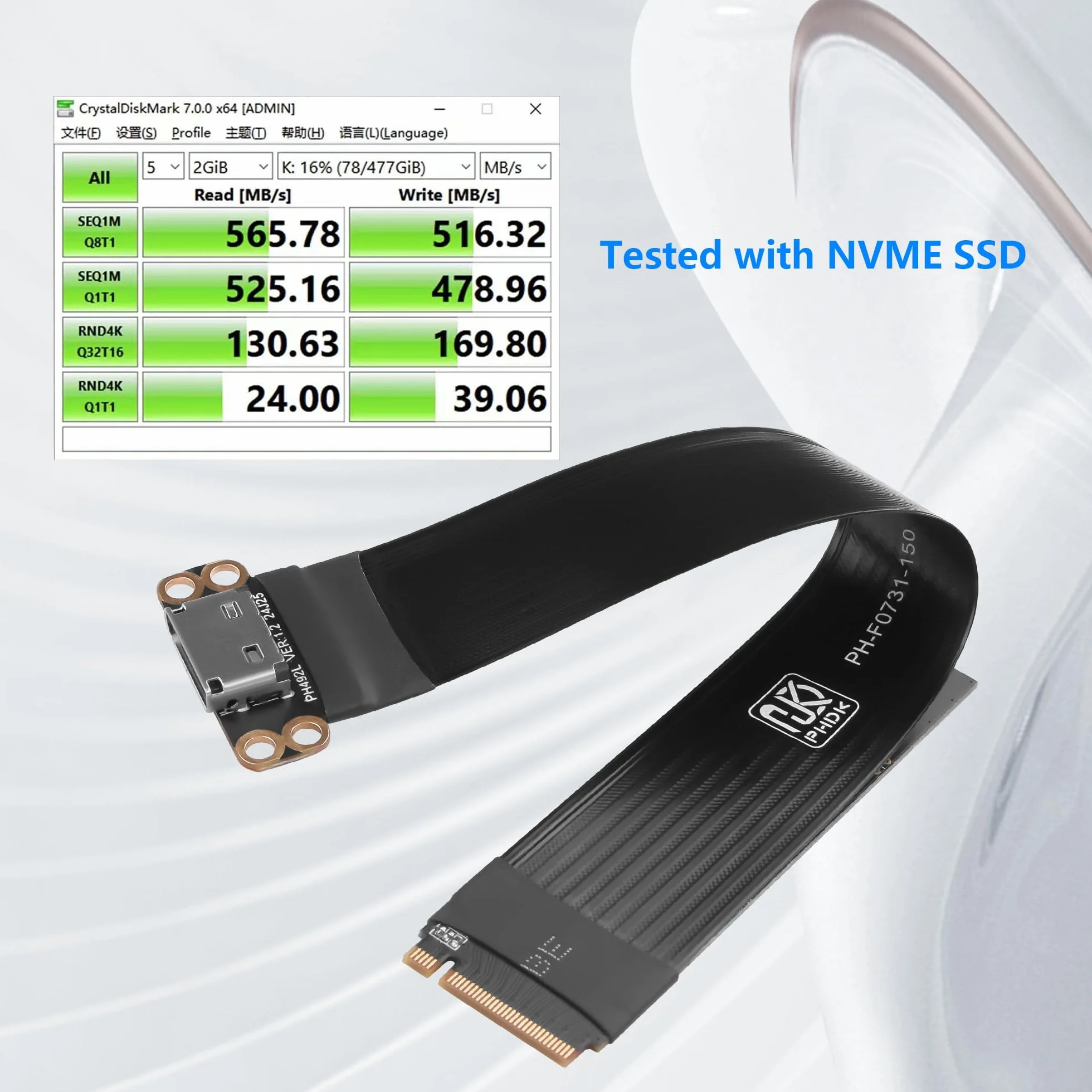 GINTOOYUN Cable adaptador PCI-E4.0 M.2 NVME a Oculink SFF-8611/8612 M.2 M-Key 2280 NGFF a Oculink SFF-8611 SFF-8612 cable host hembra para portátiles, eGPU, etc. (17,5 cm)