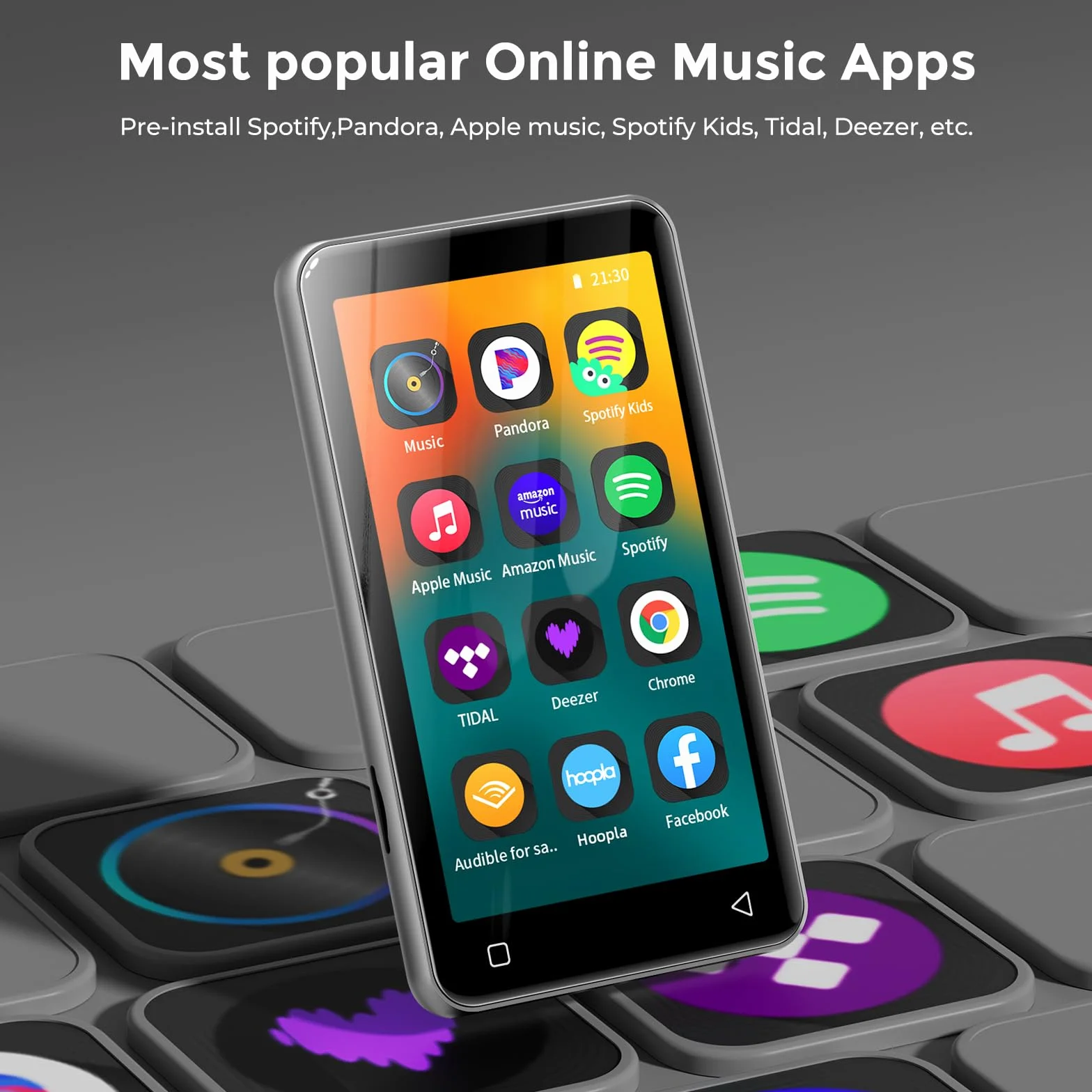 Reproductor Muisc con Bluetooth Plateado
