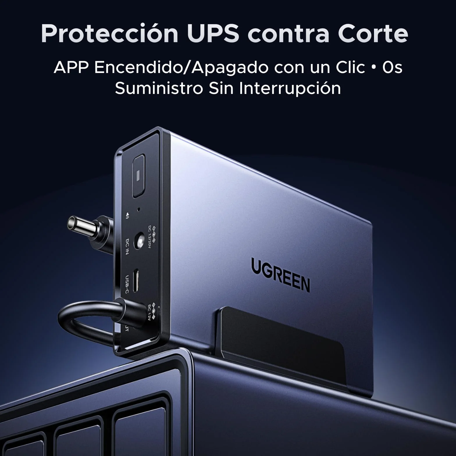 UGREEN NAS UPS, Respaldo de batería CD 120W, Protector contra sobretensiones, 12000mAh, Compatible Exclusivamente con NAS DXP2800/2800GT/4800Pro/4800Plus, DH2300/4300 Plus,DXP480TPlus