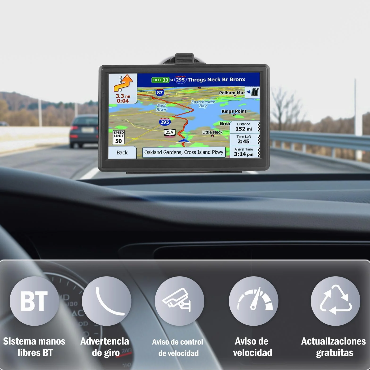 Riloer Navegador GPS Coche, GPS Camiones Profesional para Coche, camión, camión, Autocaravana, Pantalla de navegación satélite de 7 Pulgadas con Soporte transmisor FM, para Cambiar de Idioma