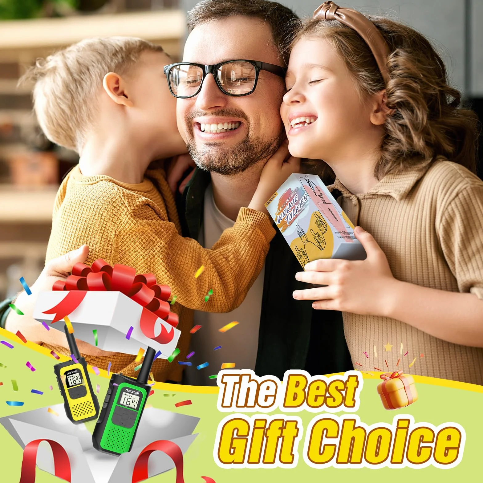 Walkie Talkie Recargable con 1200mAh Li-Ion Batería, Walkie Talkies para Niños Adulto, Walky Talky con 16 Canales VOX, Walkie-Talkies para Ciclismo Camping Senderismo