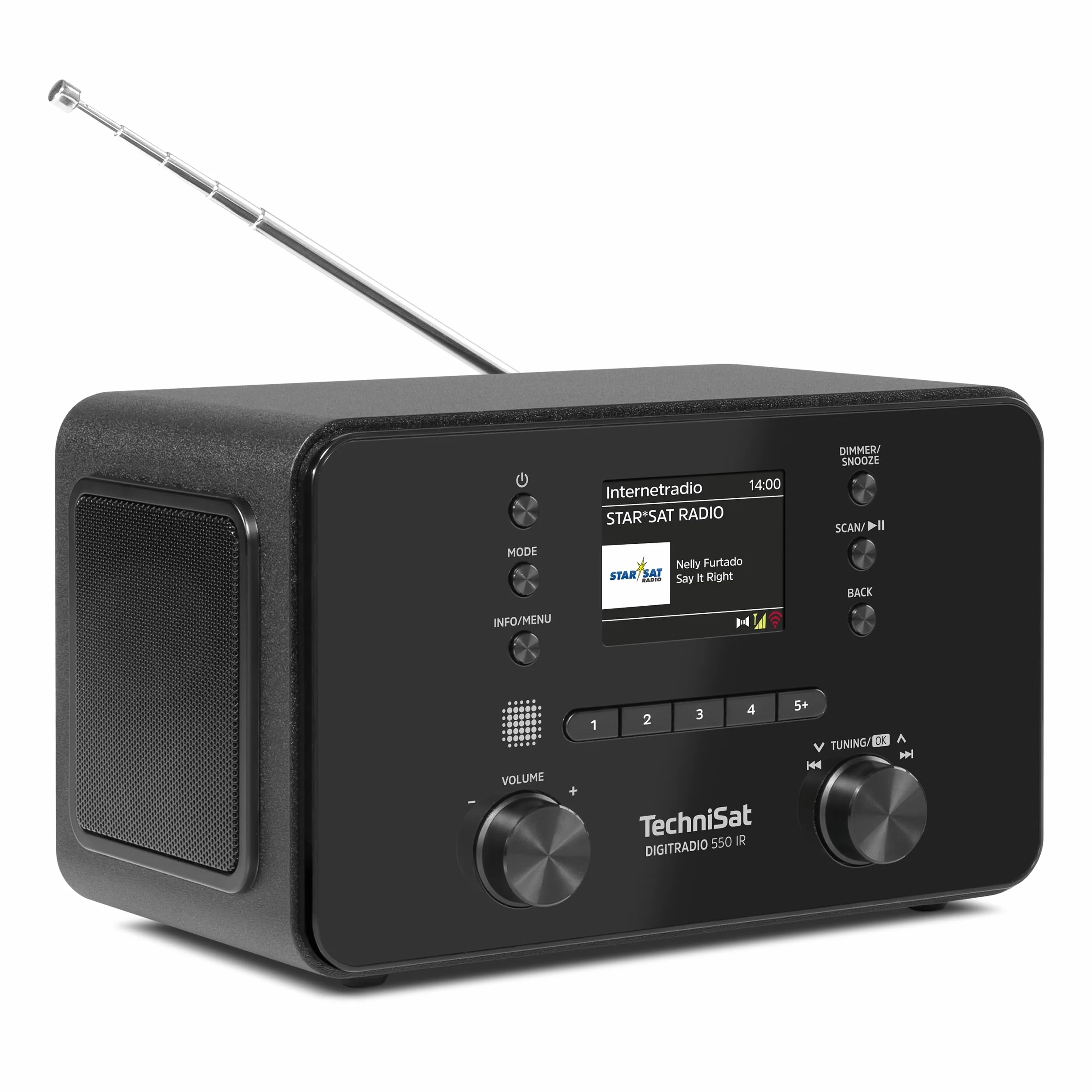 TechniSat DIGITRADIO 550 IR - Radio estéreo por Internet (Dab+, FM, WLAN, Bluetooth, Control por App, Despertador), Negro