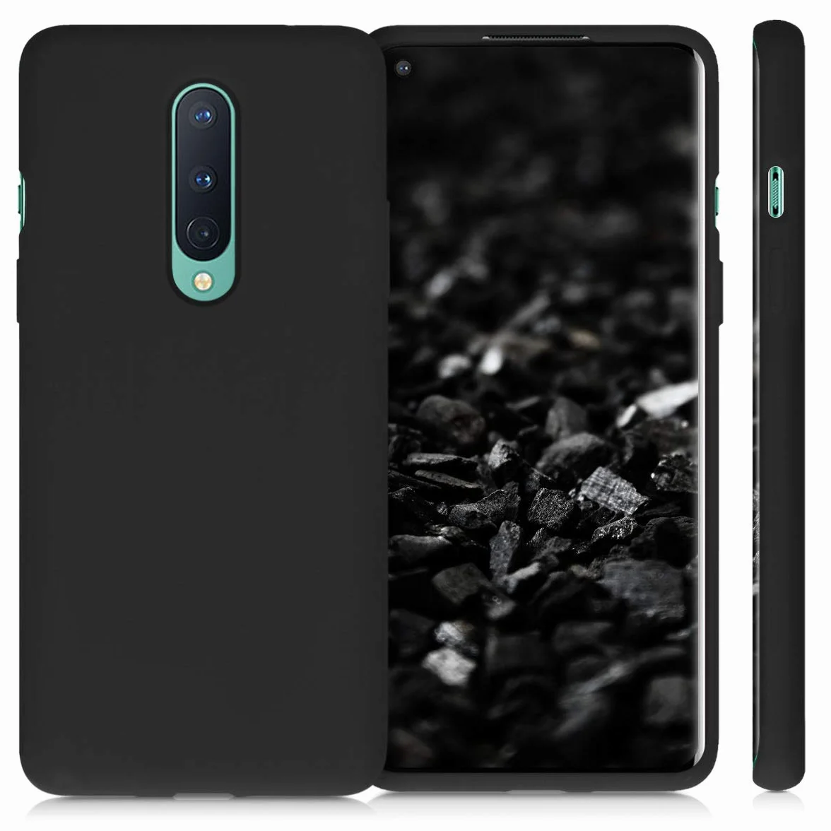 kwmobile Carcasa Compatible con OnePlus 8 (2020) Funda TPU Silicona antigolpes Carga inalámbrica Negro