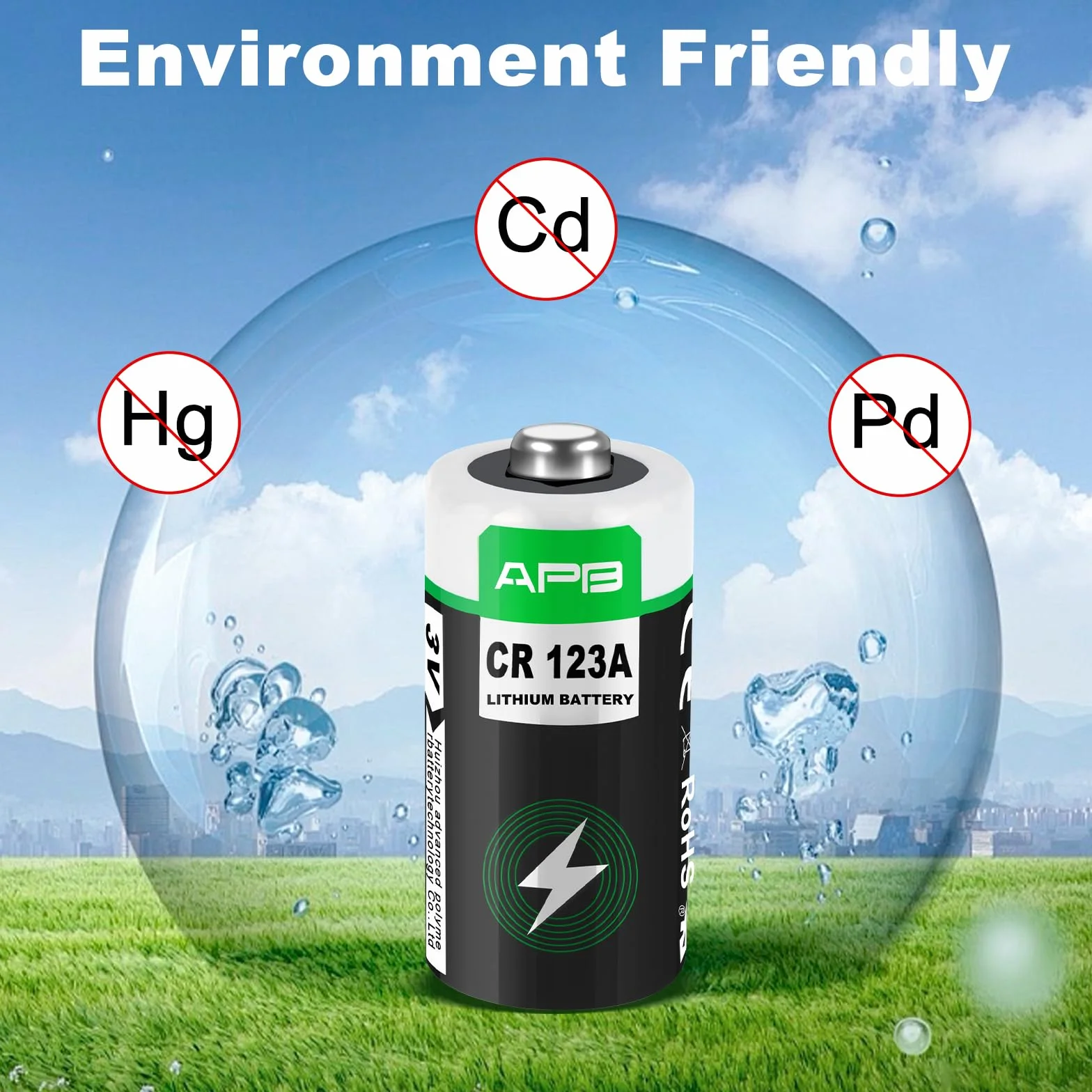 Pila CR123A, Paquete de 10 CR123A 3V Lithium Battery Vida útil de 10 Año Pilas CR123 para Antorchas, Detectores de Humo, Sistemas de Alarma, Proyectores, Cámaras