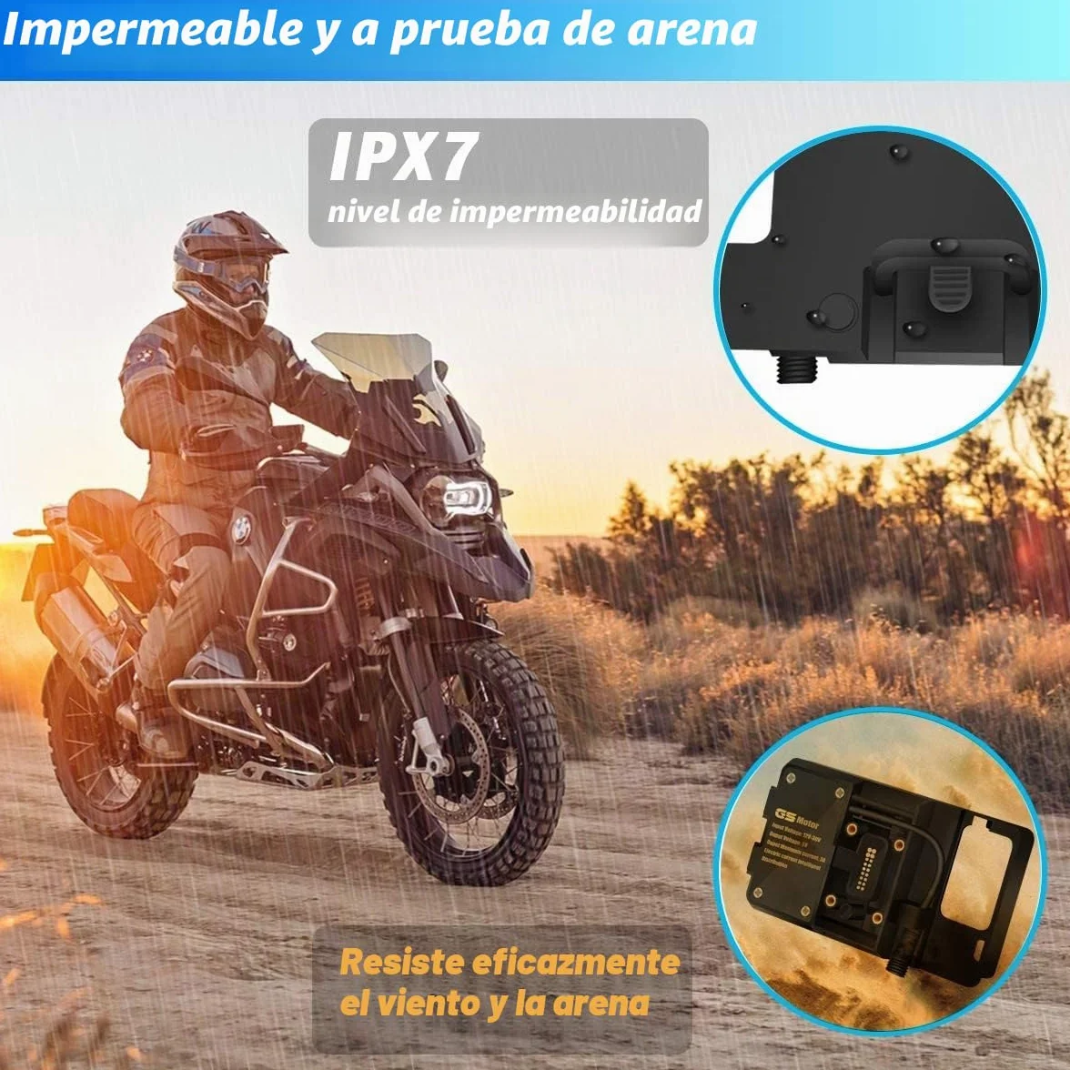 Soporte para Teléfono de Motocicleta con Puertos de Carga USB Dobles para BMW R1200GS R1250GS F700 800GS Honda CRF1000L Africa Twin