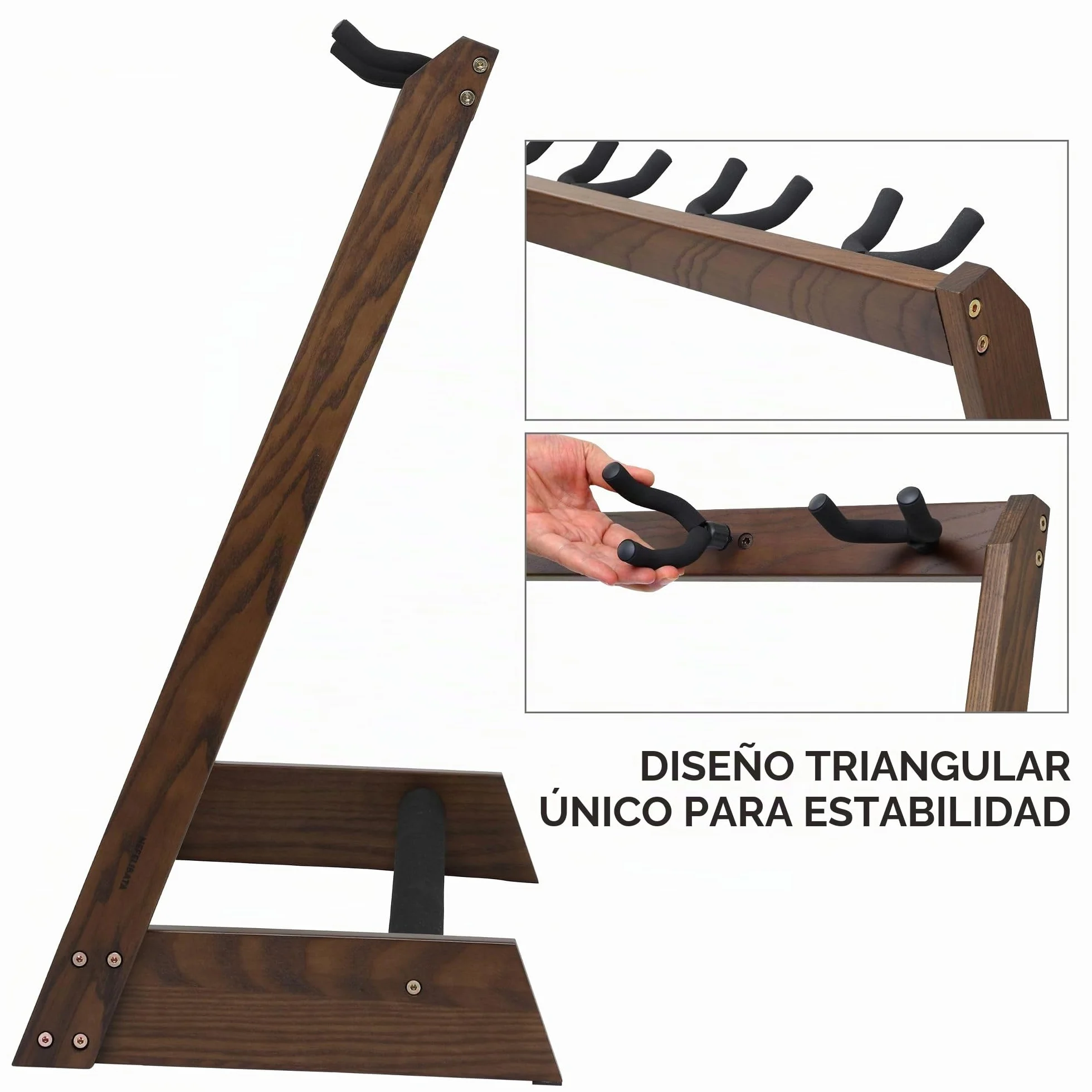 Nefelibata Soporte multiusos para guitarra, 5 soportes, soporte de madera para guitarras y fundas, guitarras eléctricas, acústicas, bajos, violonchelos, fresno alemán