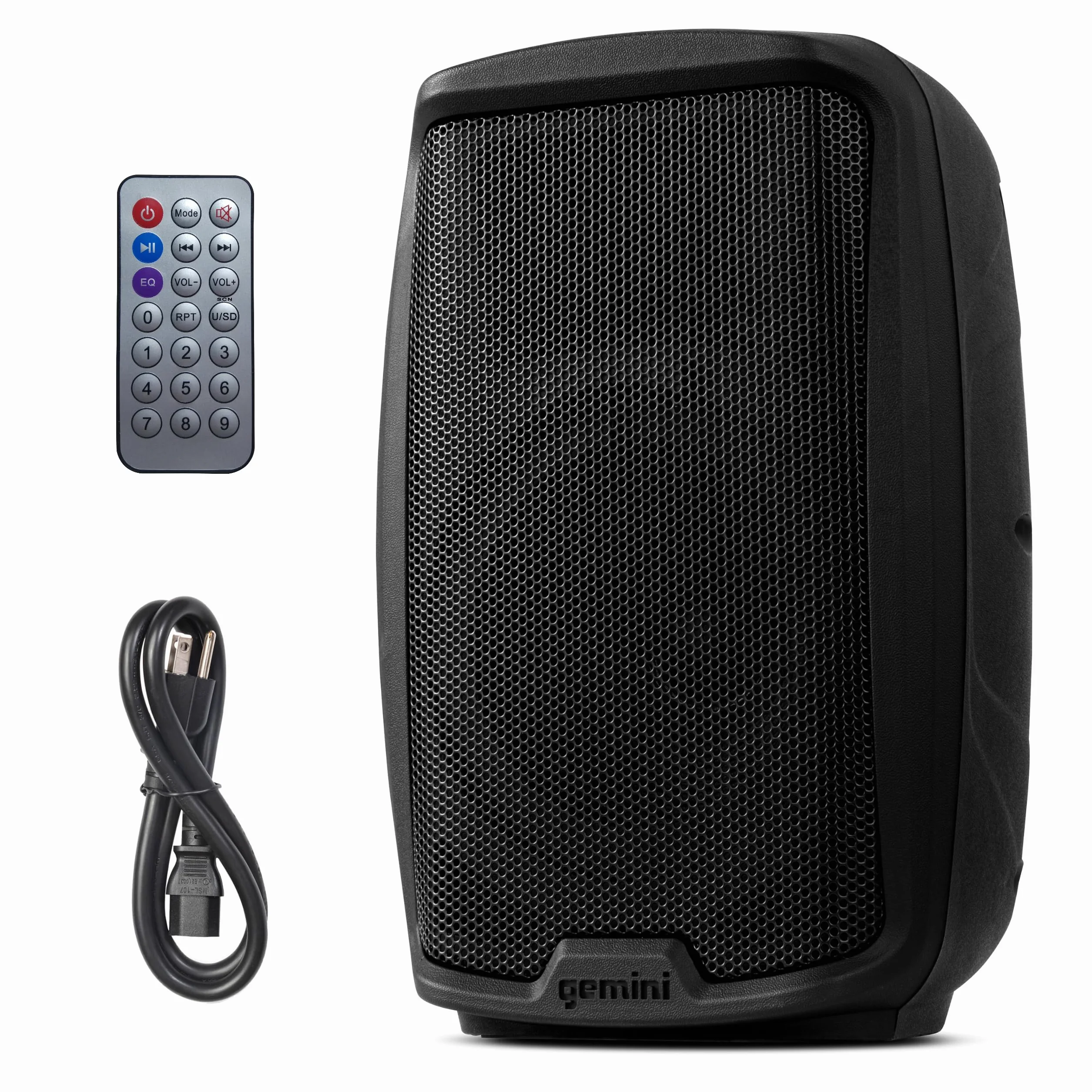 Gemini Sound AS-2115BT Active Bluetooth PA, Woofer de 15 pulgadas 2000W WATTS DJ altavoces, SD, USB, entrada/salida XLR, micrófono de 2 x 1/4 pulgadas/entradas de RCA y AUX con asas, TWS