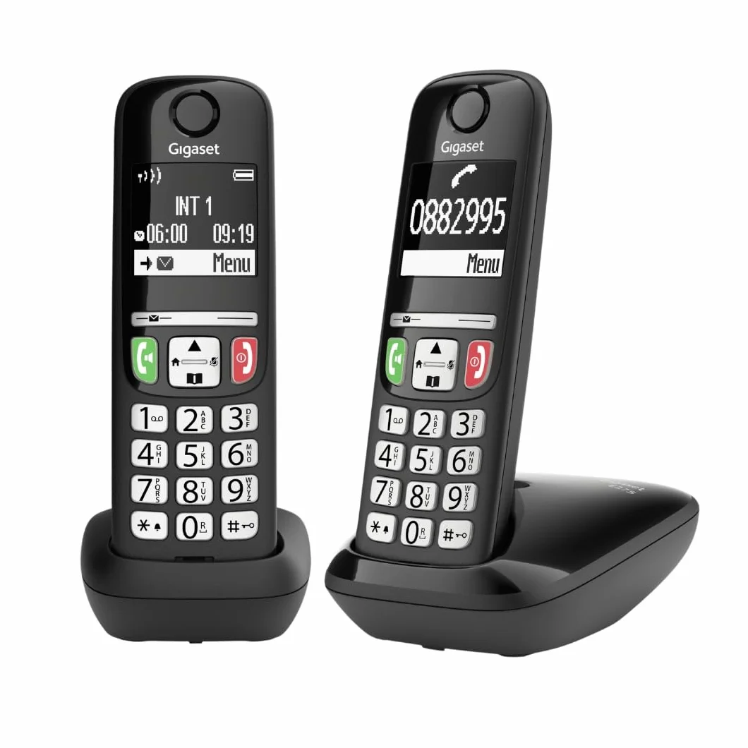 Gigaset E275 Duo 2 Teléfonos DECT Inalámbrico Pantalla Gráfica Blanco y Negro Iluminada Negro
