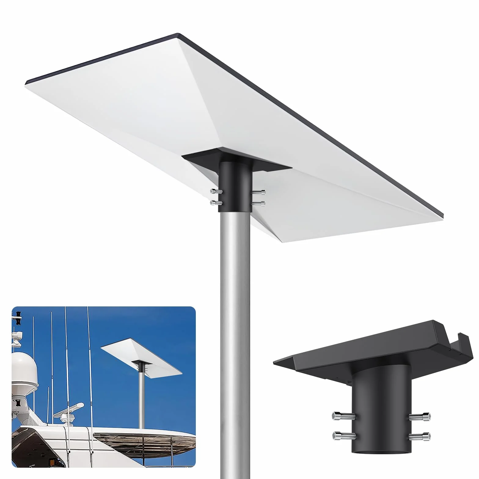 Justech Adaptador para Tubo Starlink Gen 3 Soporte Ajustable 360° + 20° Inclinación Aleación de Aluminio Compatible con Diámetro 25-53mm | Instalación en Techo/Pared/Suelo, Diseño Sin Tuercas
