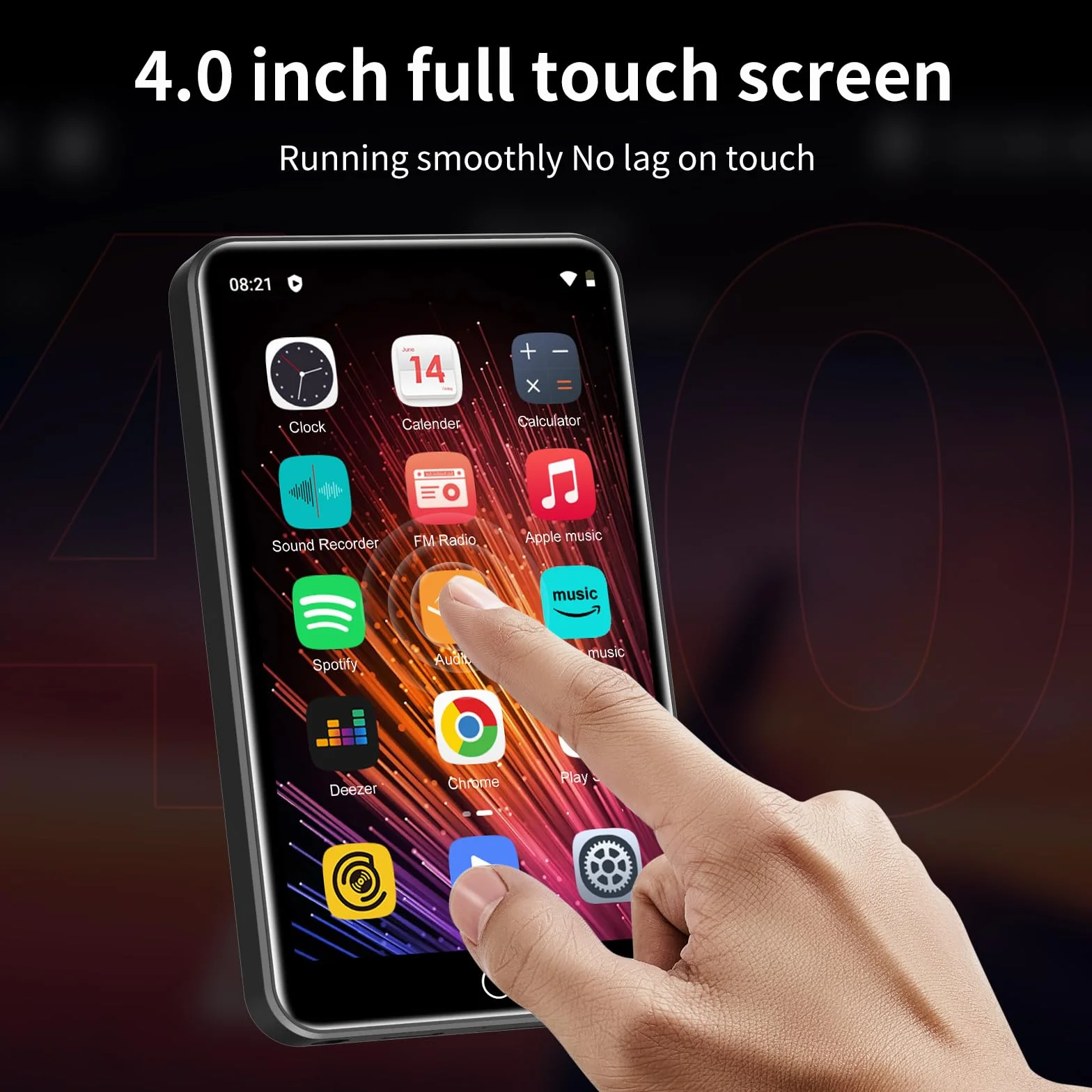 Reproductor MP3 con Spotify, ZAQE 80 GB MP3 Player con Bluetooth y WiFi, Reproductor MP3 con música de Amazon, Deezer, Pantalla táctil de 4 Pulgadas, Reproductor MP4 para niños