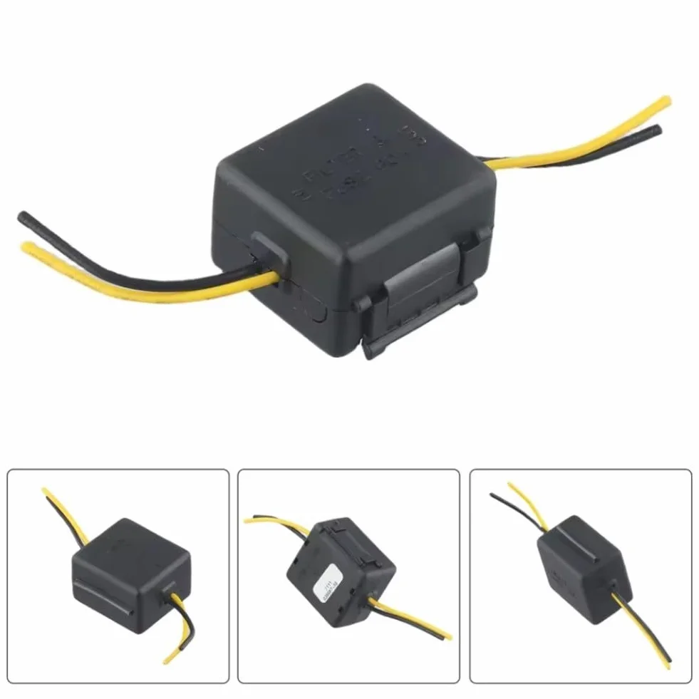 Juego de 2 filtros de alimentación para coche de 12 V para supresión de ruido y filtrado de interferencias, compatibles con la mayoría de dispositivos de 12 V CC