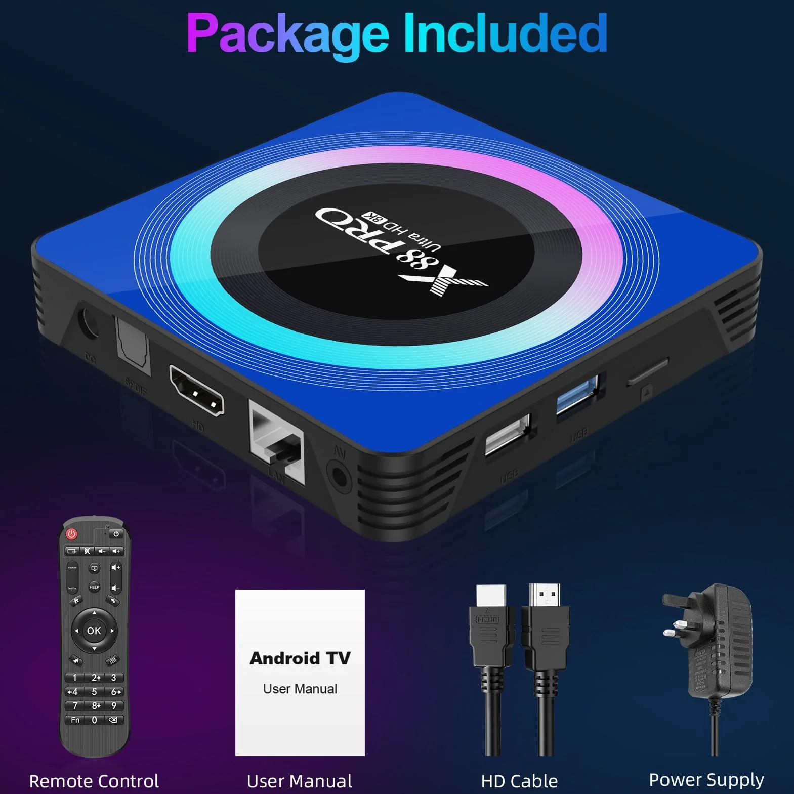 Android 13.0 TV Box, 4GB RAM 32GB ROM RK3528 Quad-Core Smart TV Box, supporto 2.4G / 5.0G Dual WiFi 6 BT 5.0，HDMI 8K Box TV Android