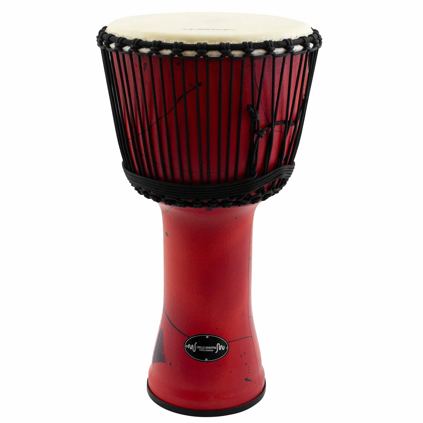 MDJ003-RD - Djembe con parche de piel cabra color rojo (12")