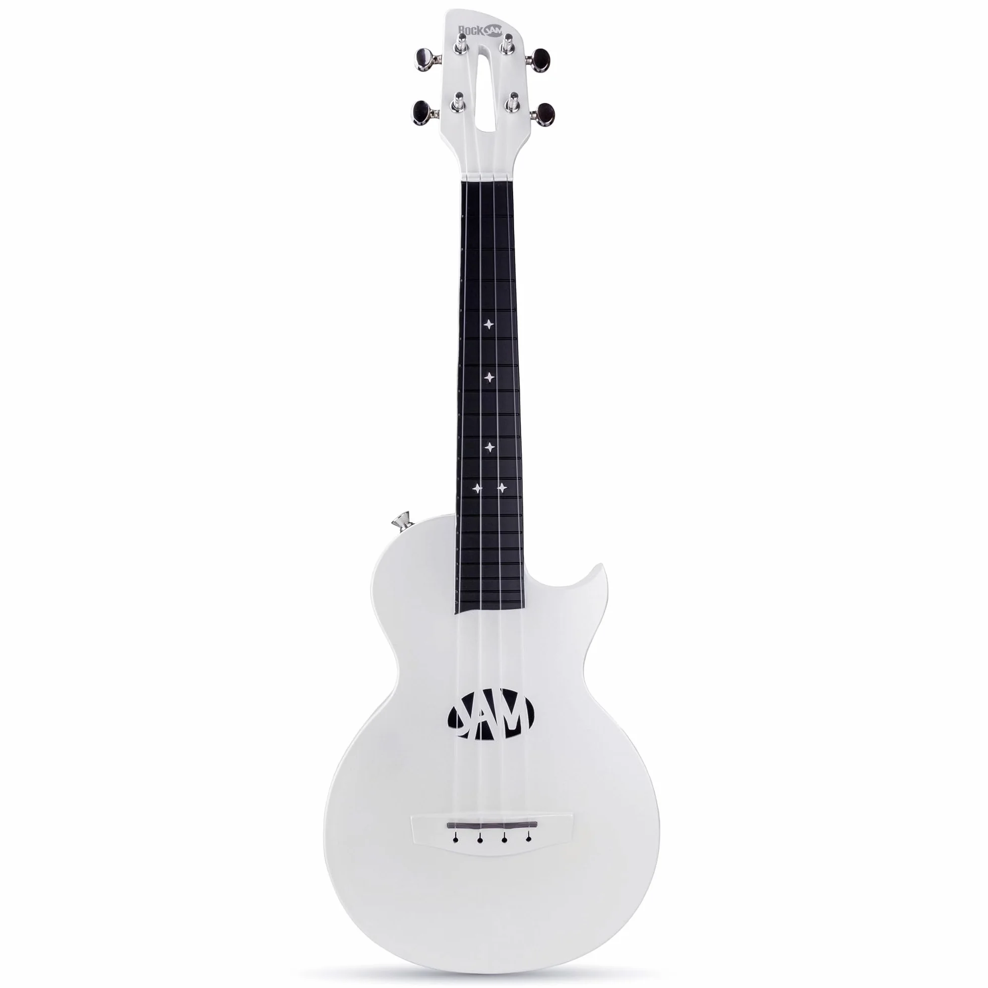 Ukelele RockJam de fibra de carbono con estuche, cejilla y correa
