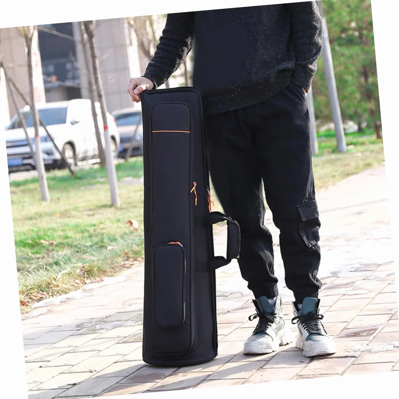 LIFKOME Bolsa de Trombón Tenor Oxford Acolchado de 16 Mm y 2 Bolsillos Delanteros, Bolsa de Transporte para Músicos Profesionales en Conciertos