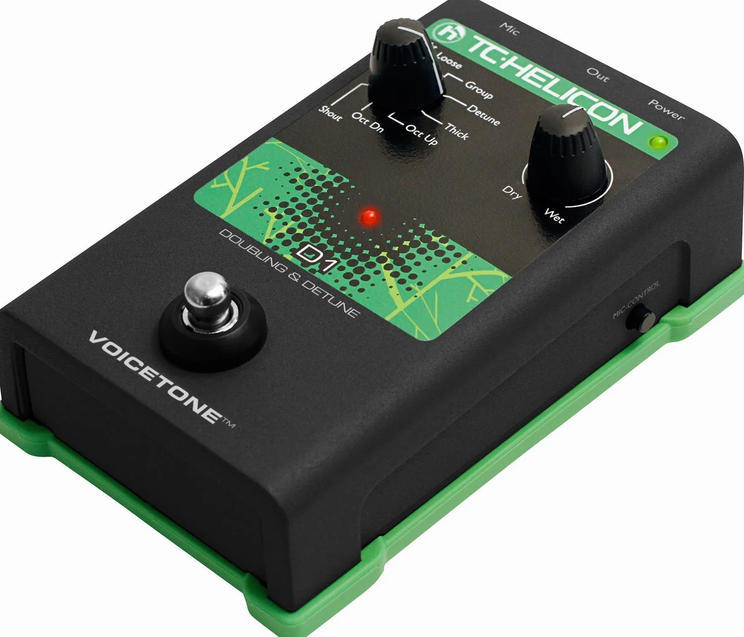 TC Helicon VOICETONE D1 Stompbox de un solo botón para efectos de duplicación vocal realistas