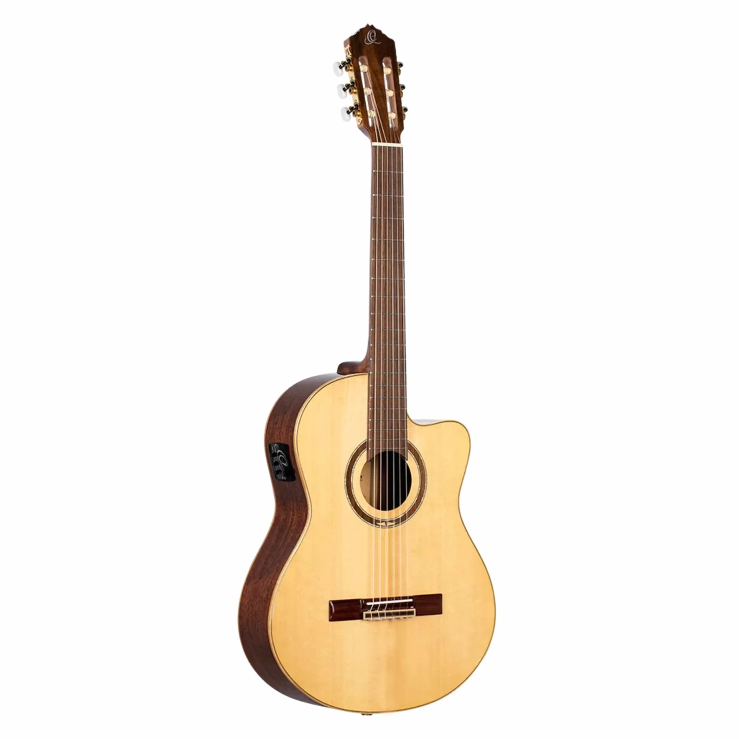 Ortega RCE138SN - Guitarra electroacústica de 4/4 (mástil estrecho: 48 mm, cutaway preamplificador, funda y correa), color madera natural