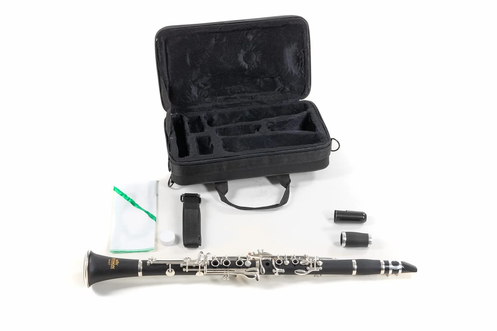 Roy Benson Clarinete Sib CB-217 (con sistema Boehm, cuerpo de ebonita, mecanismo niquelado, incluye accesorios de cuidado y estuche rectangular, con juego de mochila)
