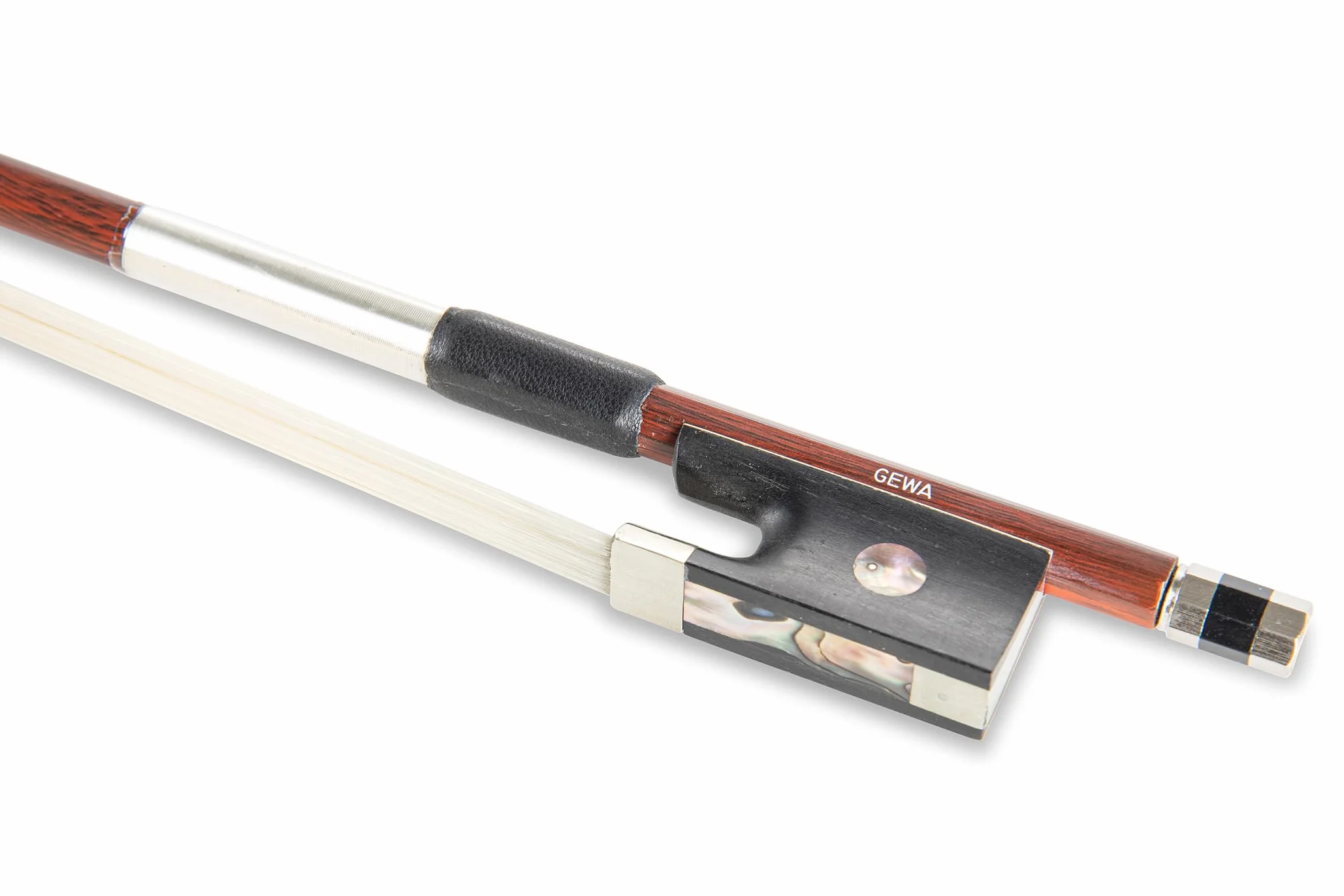 GEWA Arco de Violín Carbon Student 4/4 - Apariencia de Madera Marrón Oscuro - Talón de Ébano - Crin Natural