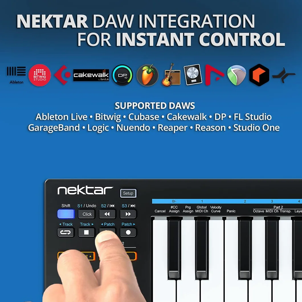 Nektar Impact GX - Teclado controlador MIDI mini USB con integración Nektar DAW