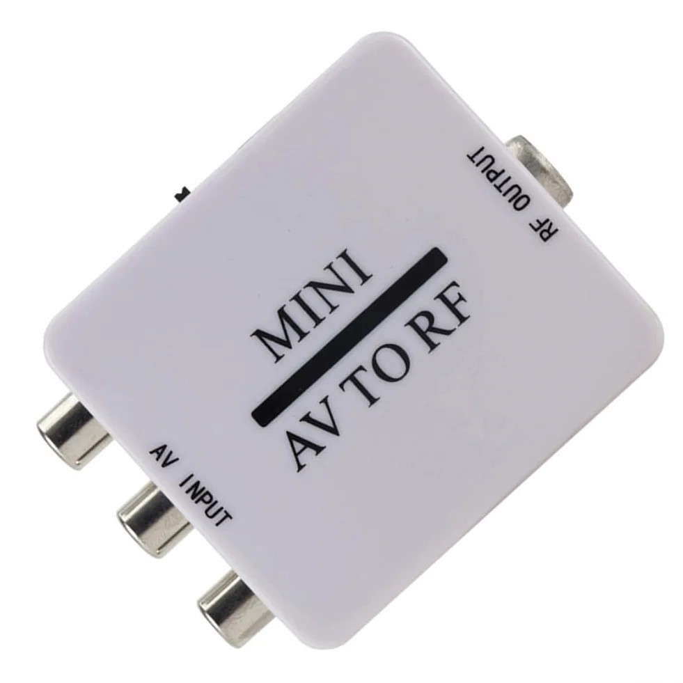 Convertidor de señal AV a RF para entrada compuesta RCA, adaptador modulador RF coaxial AV 2 RF compatible con TV, DVD, VCR y Play