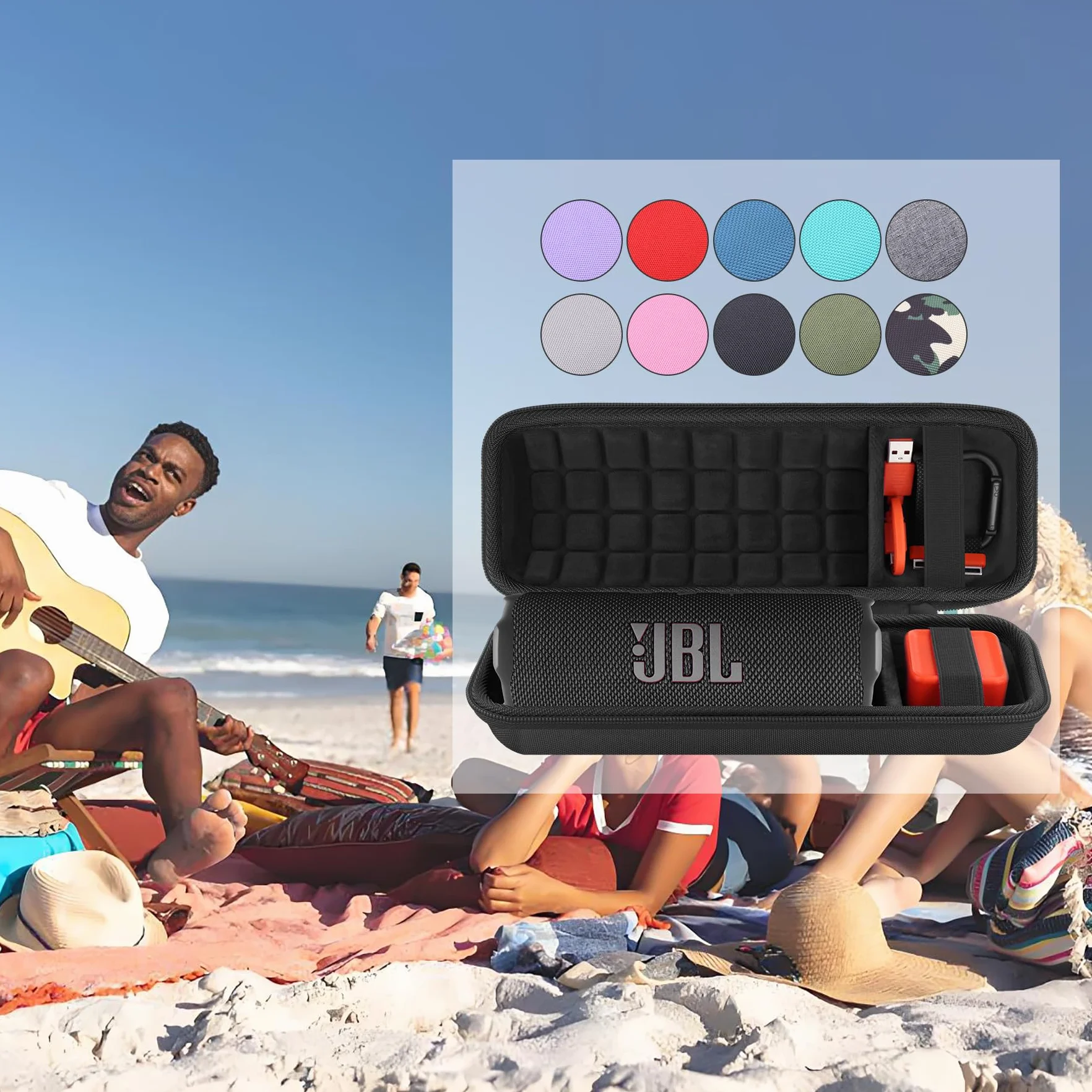 co2CREA Duro Viajar Fundas Caso Cubierta Estuche Compatible para JBL Flip 7 FLip6 Flip 5 Altavoz Bluetooth Portátil (Funda Solo,Case Only)