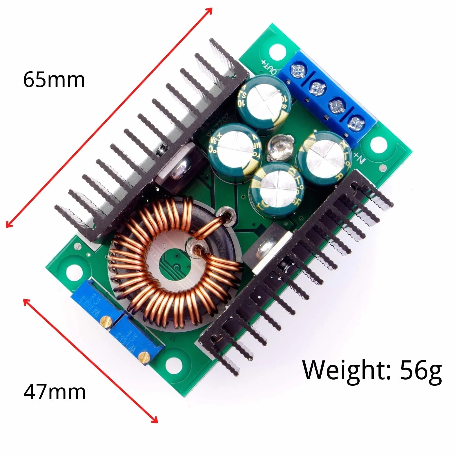 Buck Converter DC-DC Convertidor 7-40V a 1.2-35V Fuente alimentación ajustable 300W Buck Converter 12V 24V Módulo de Potencia