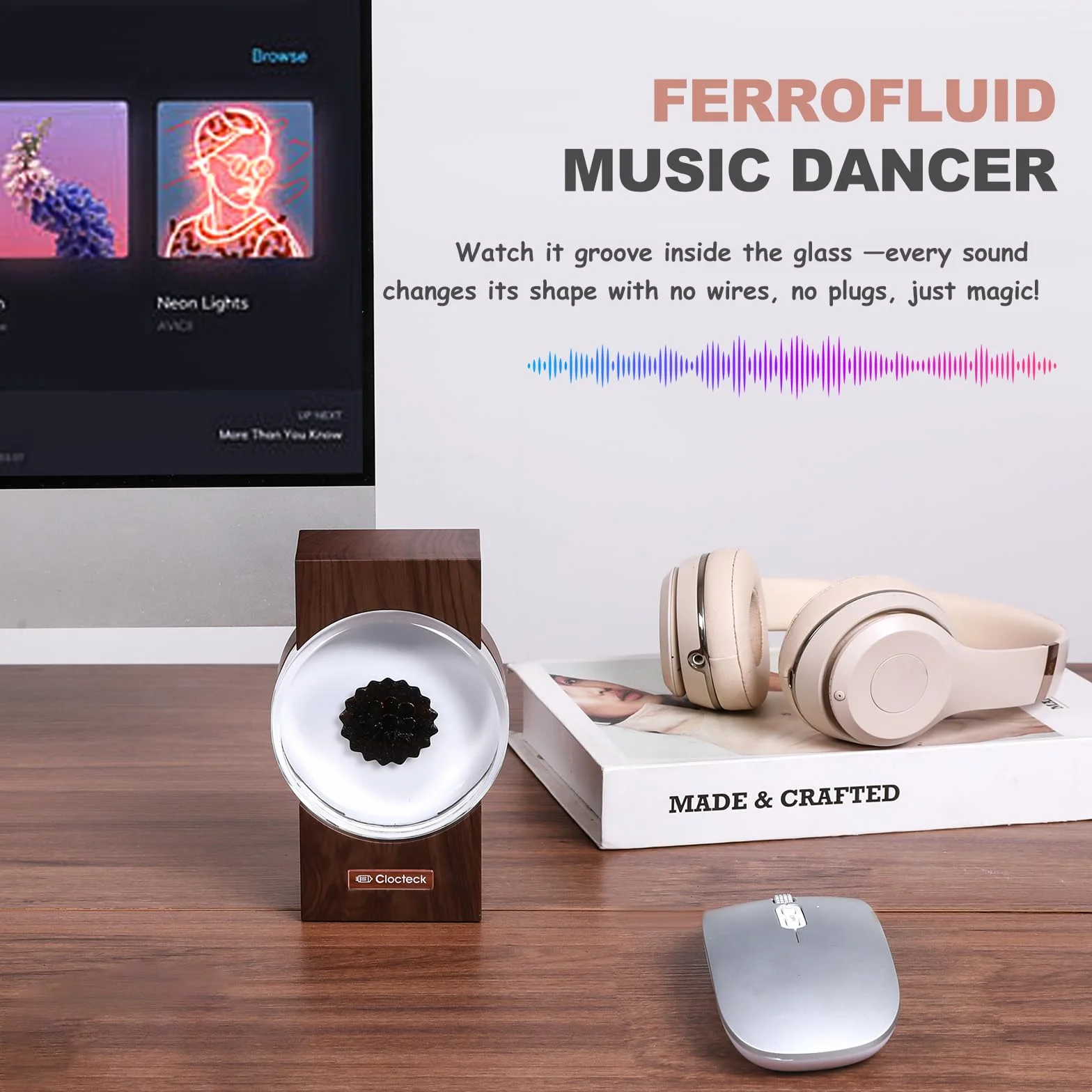 ClocTeck Ferrofluido bailando con ritmo musical