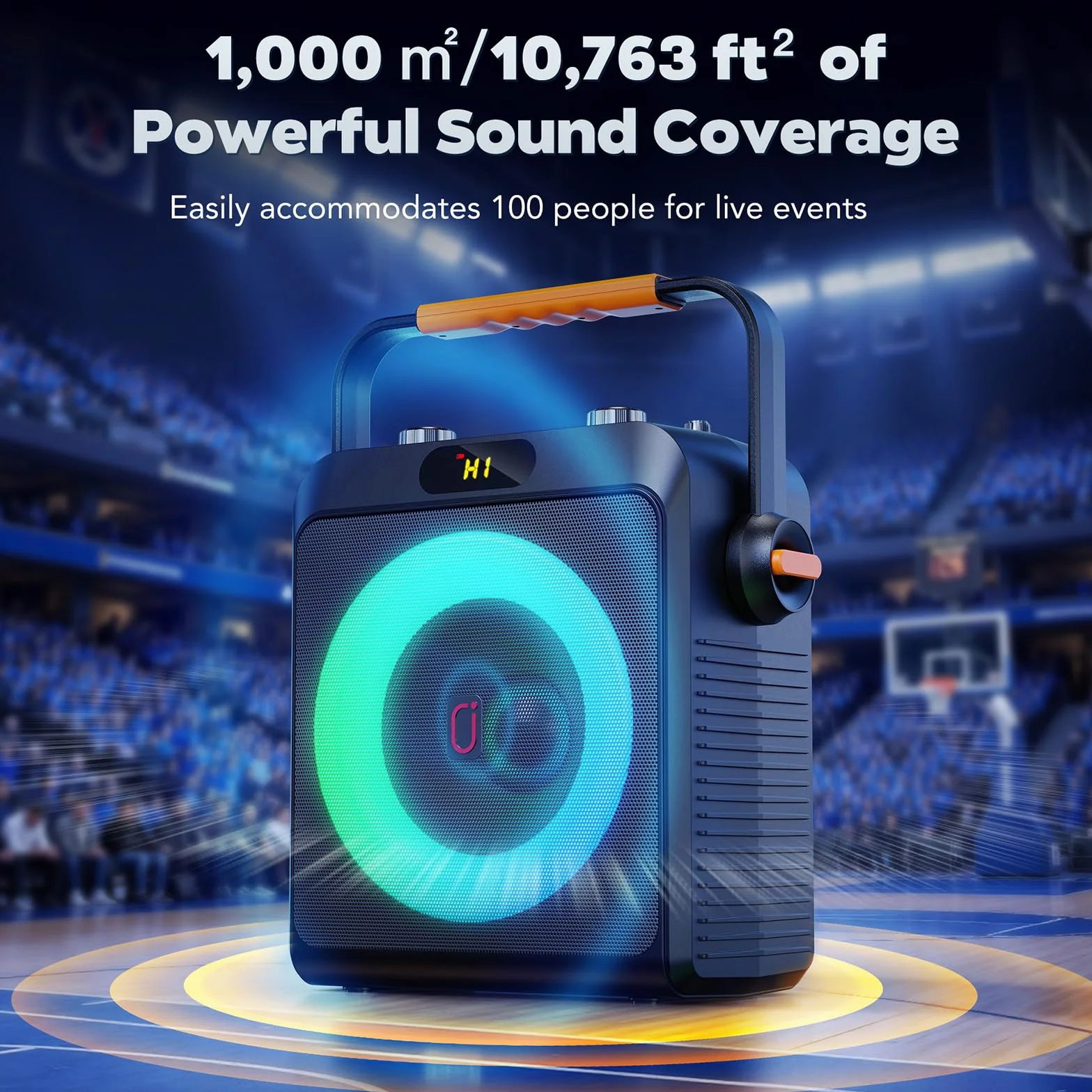 JYX Karaoke con 2 micrófonos, Altavoz Karaoke Bluetooth y Luces de DJ para Adultos y niños, PA Sistema con micrófono Karaoke Profesional portátil para Fiestas en casa, al Aire Libre