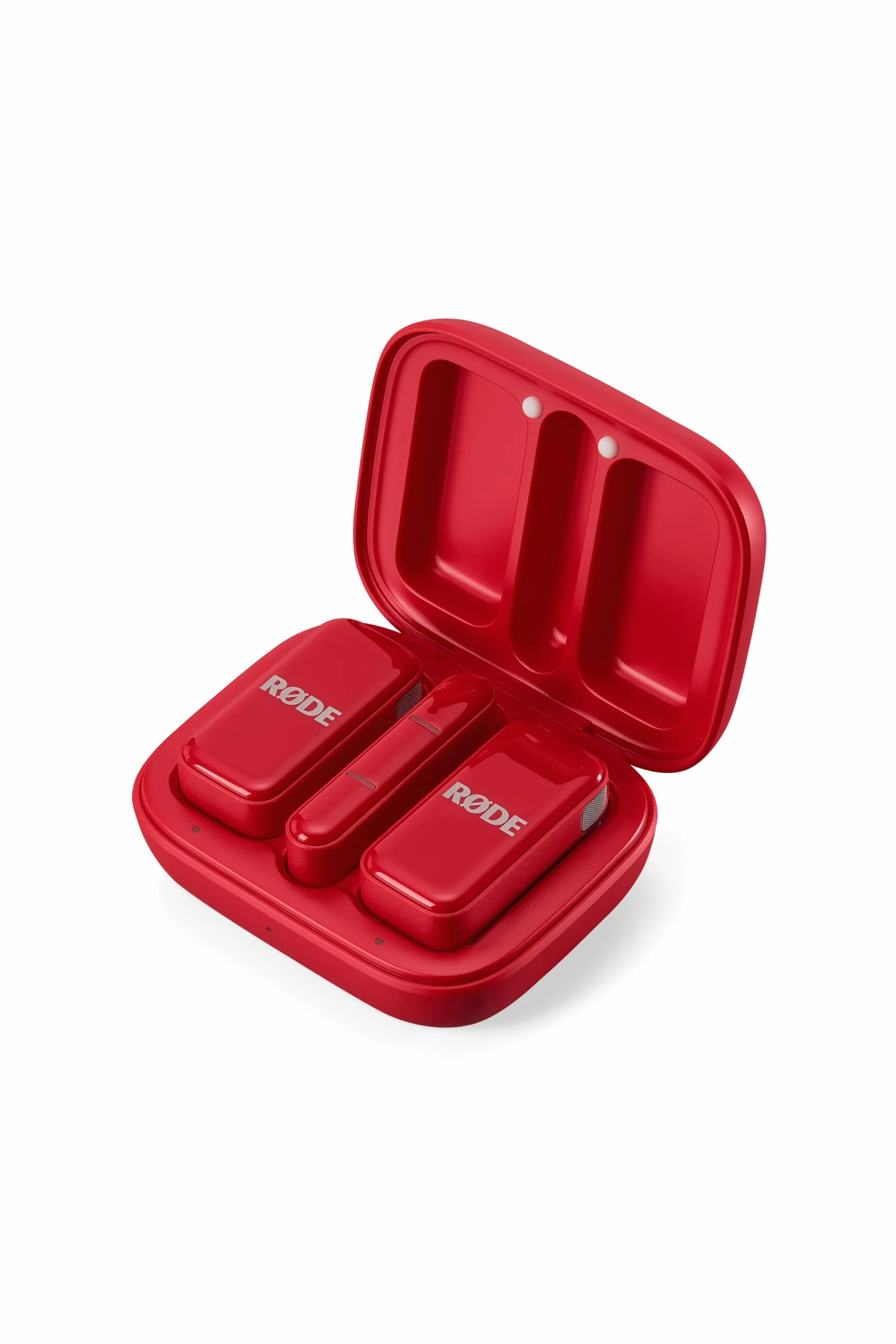 RØDE Wireless Micro - Micrófono inalámbrico Compacto, Dos micrófonos con Estuche de Carga para la creación de Contenido en Smartphone - USB-C, Rojo