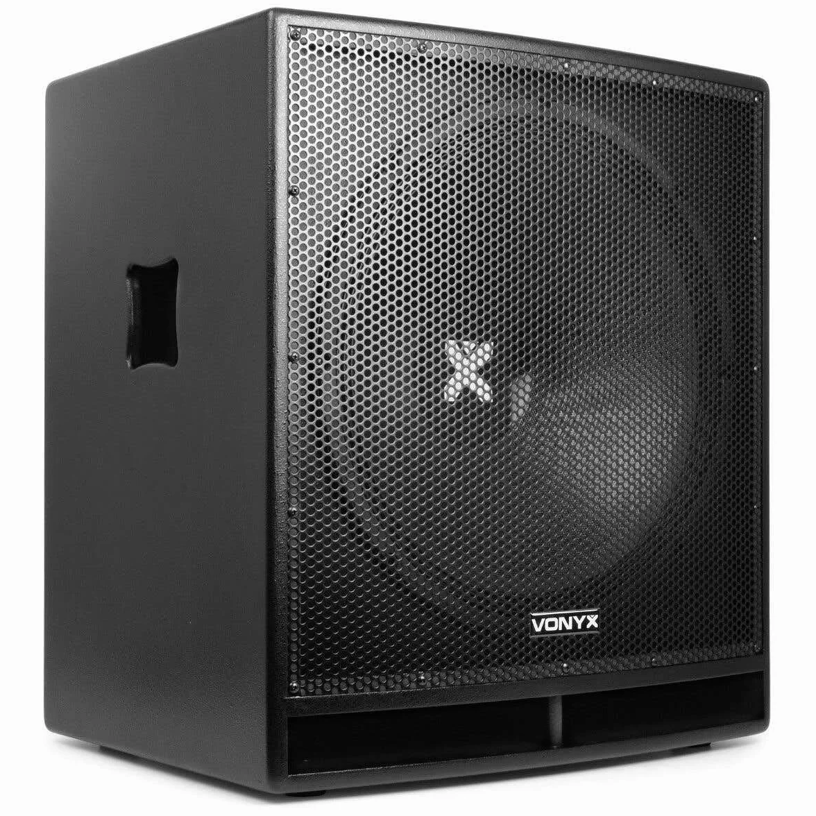 Vonyx SWP18 Pro Subwoofer PA Activo 46cm (18") (600W Potencia máx., Amplificador Integrado Filtro Paso bajo, bassreflex, Brida estandar, Carcasa MDF, Tomas XLR y RCA)