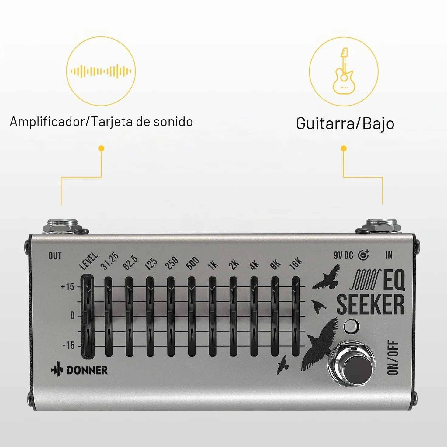 Pedal EQ Donner, ecualizador de 10 bandas, EQ Seeker para guitarra y bajo, true bypass