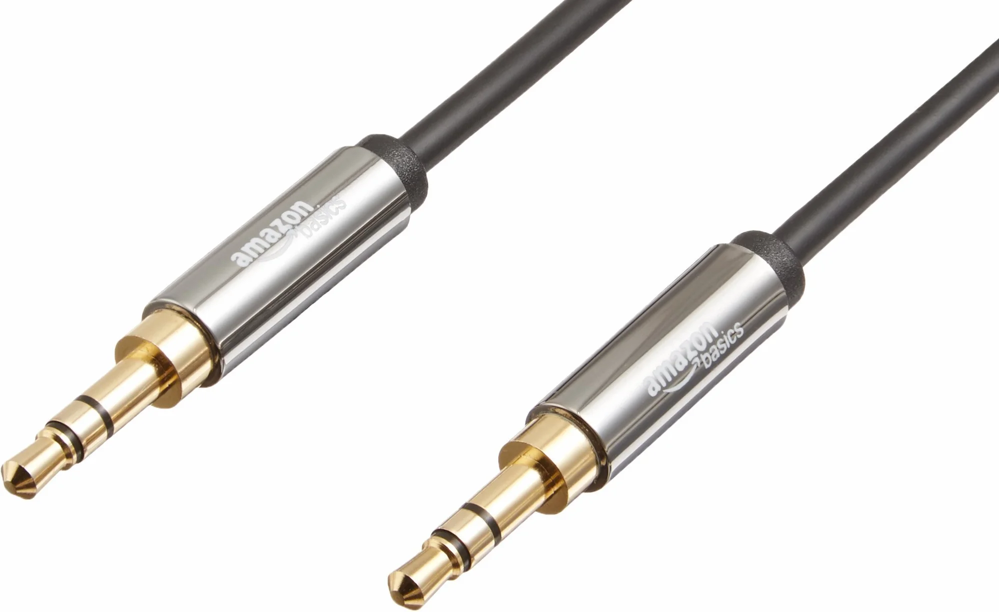 Amazon Basics Cable de audio estéreo Auxiliar 3,5 mm macho a macho 1,2 m Negro