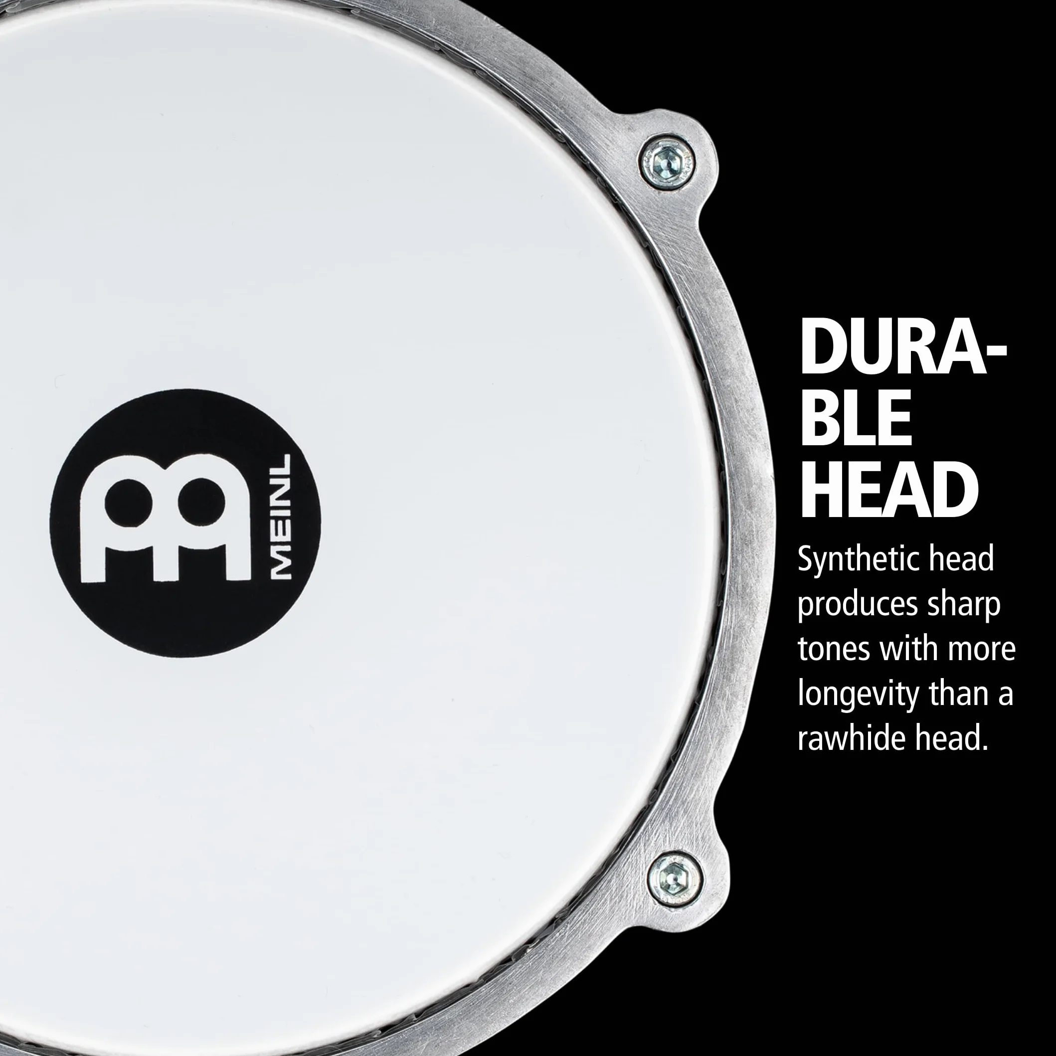 Meinl Percussion HE-114 - Darbuka (aluminio, piel sintética, decorado a mano, 20,32 cm), color plateado