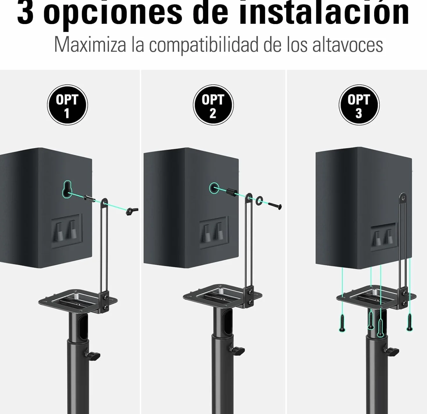 Mounting Dream Soporte de Altavoz Regulable para Satélites 5 kg, Juego de 2