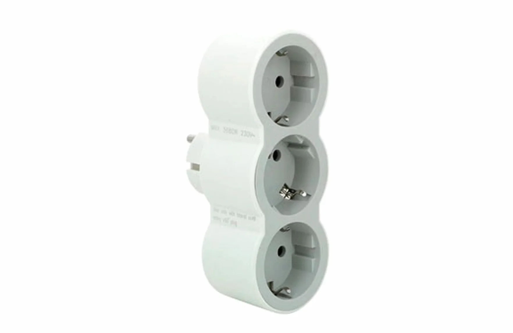 LEGRAND Adaptadores 3 Tomas de Enchufes Frontales 2P+T Horizontal Blanco/Gris Claro